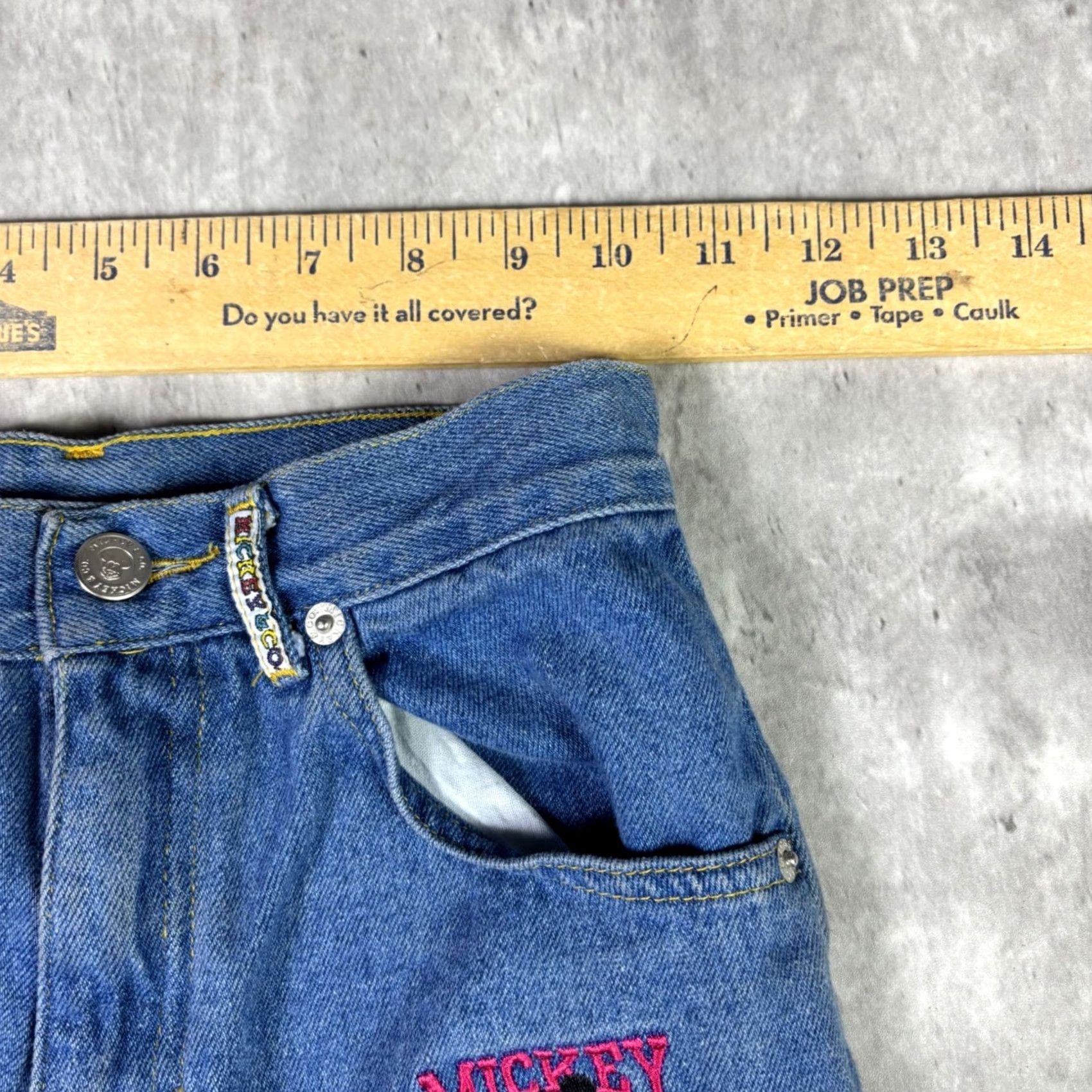 Mickey & Co. VINTAGE Mickey & Co. Disney Jeans High Waisted Embroidered Tapered Leg Blue 24P Womens Jeans (25 in Inseam) Size 42" / US 20 - 3 Thumbnail