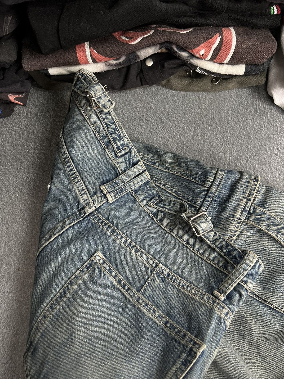 Japanese Brand Vintage Y2K Baggy Light Wash Skater Cargo Denim Jeans! Size 30" / US 8 / IT 44 - 7 Thumbnail