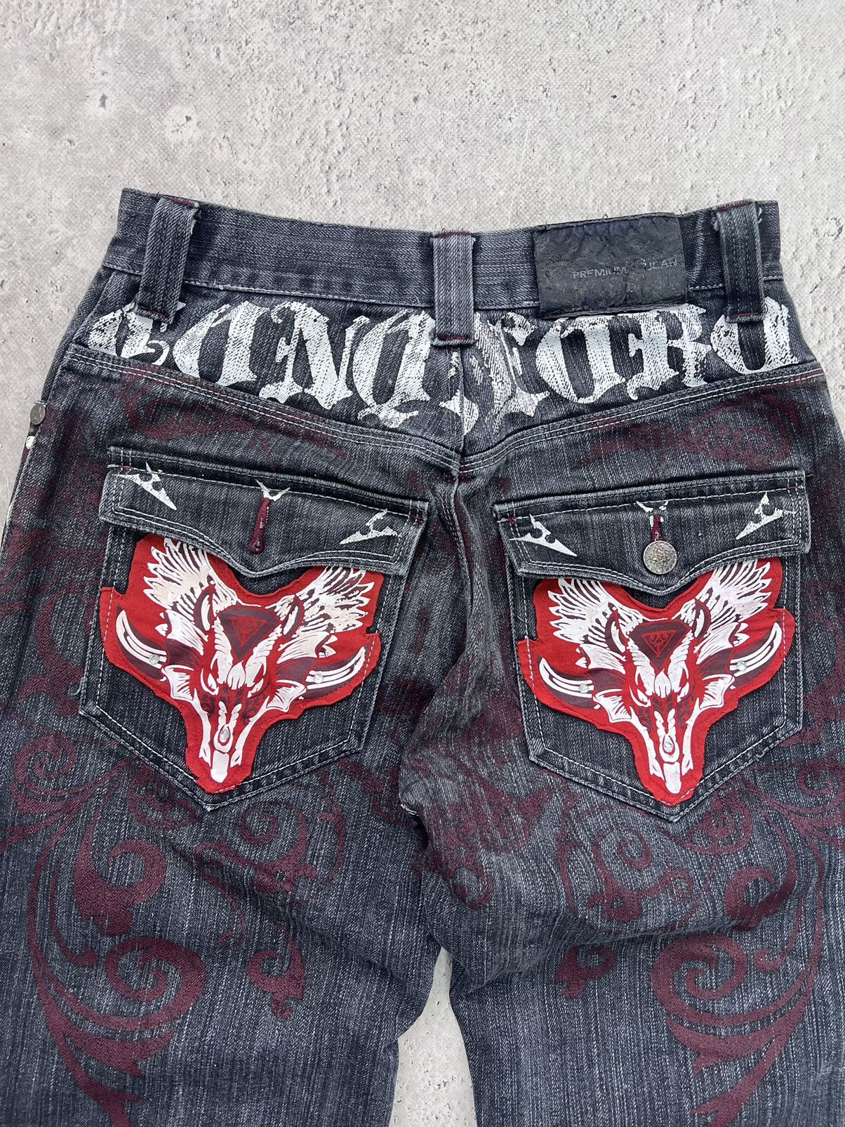 JNCO × Japanese Brand Crazy Vintage Y2K/2000s Grunge Dark Wash Denim Jeans! Size US 30 / EU 46 - 12 Thumbnail