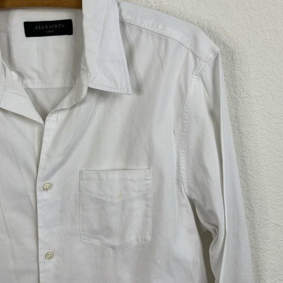 Allsaints Allsaints Button Front Pocket Men's Shirt Long Sleeve Point Size US L / EU 52-54 / 3 - 2 Thumbnail