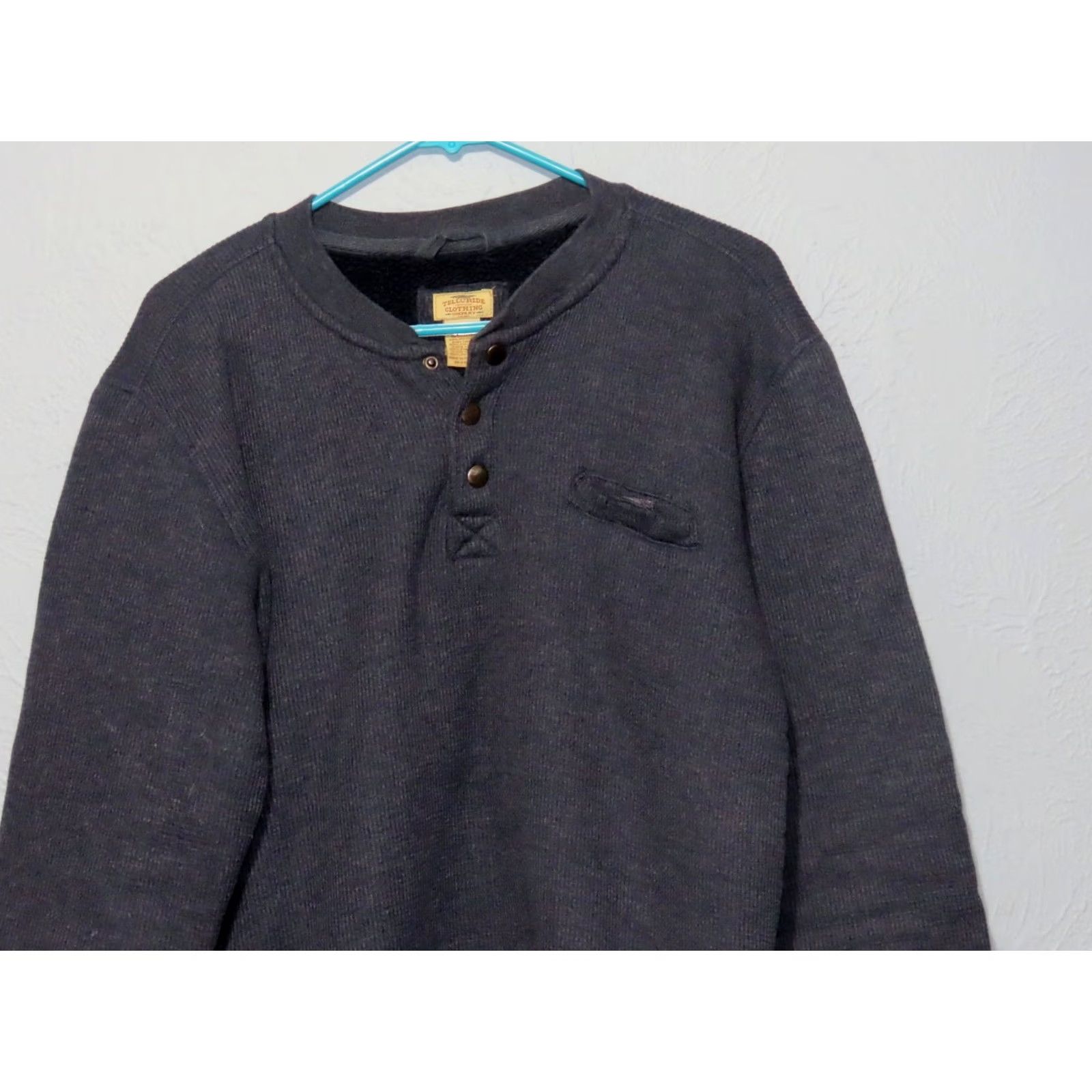 Vintage VINTAGE Telluride Sherpa Lined Men's L 1/2 Snap Dark Blue Shacket Pullover Shirt Size US L / EU 52-54 / 3 - 3 Thumbnail