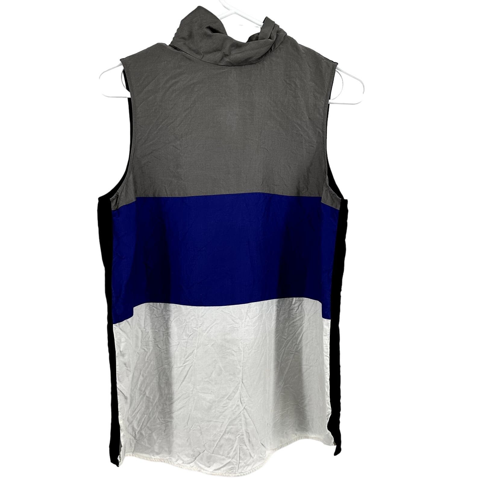 Emporio Armani Emporio Armani Tank Colorblock Relaxed High Neck 100% Silk M Size M / US 6-8 / IT 42-44 - 2 Thumbnail