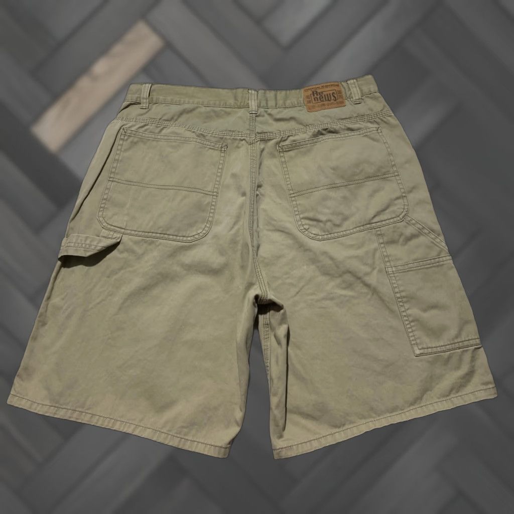 Vintage Re News Mens XL Carpenter Shorts Khaki Tan Cotton Twill Relaxed Workwear Cargo Utility Outdoor Casual Shoes? Size US 35 - 1 Thumbnail