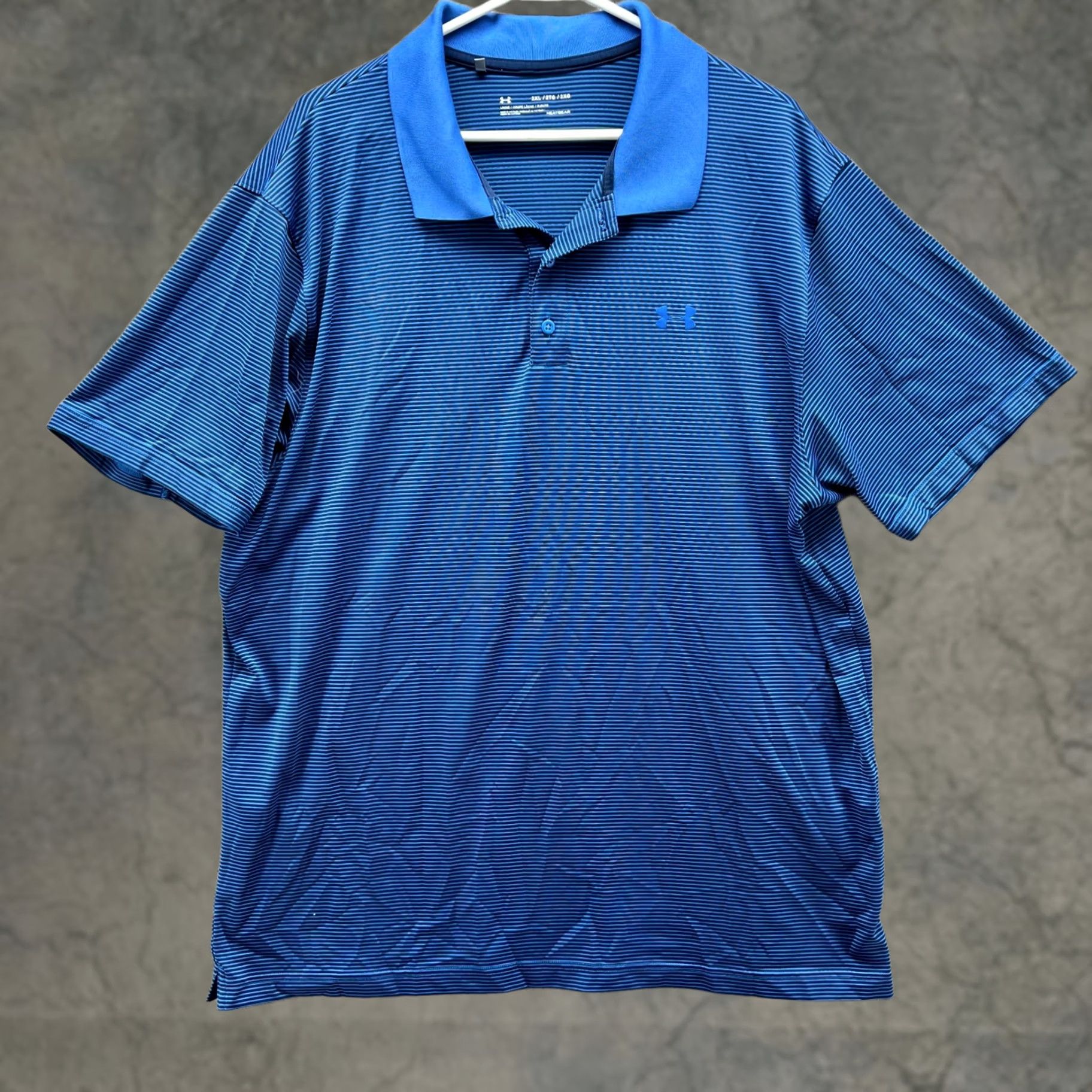Under Armour Under Armour Polo Shirt Men 2XL Blue Striped HeatGear Golf UA Polo Shirt Size US XXL / EU 58 / 5 - 1 Thumbnail