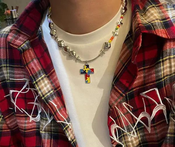 Jewelry Patchwork Cross Pendant Size ONE SIZE - 8 Thumbnail
