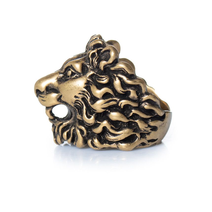 Gucci Gucci, Unisex lion ring head in gold Size ONE SIZE - 5 Thumbnail