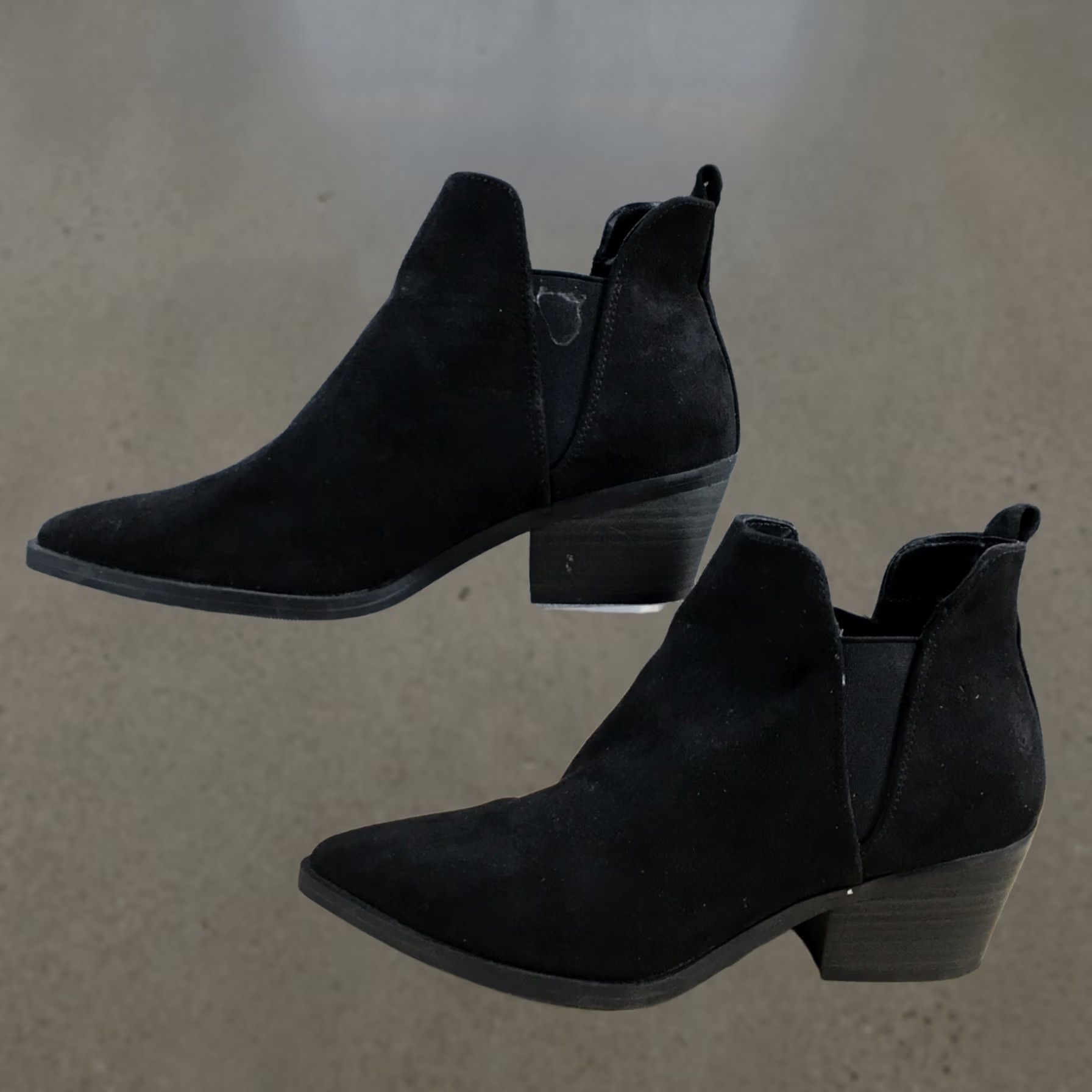 Vintage Universal Thread Boots Womens 6 Sylvie Ankle Bootie Black Pull On Pointed Toe Size US 6 / IT 36 - 1 Thumbnail