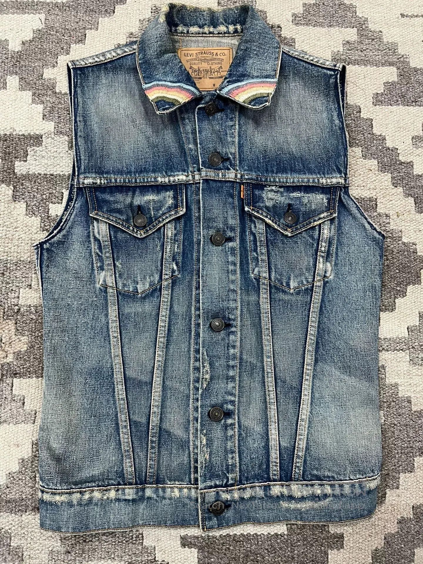 LVC LVC Denim Vest with Lightning. Size US M / EU 48-50 / 2 - 1 Thumbnail