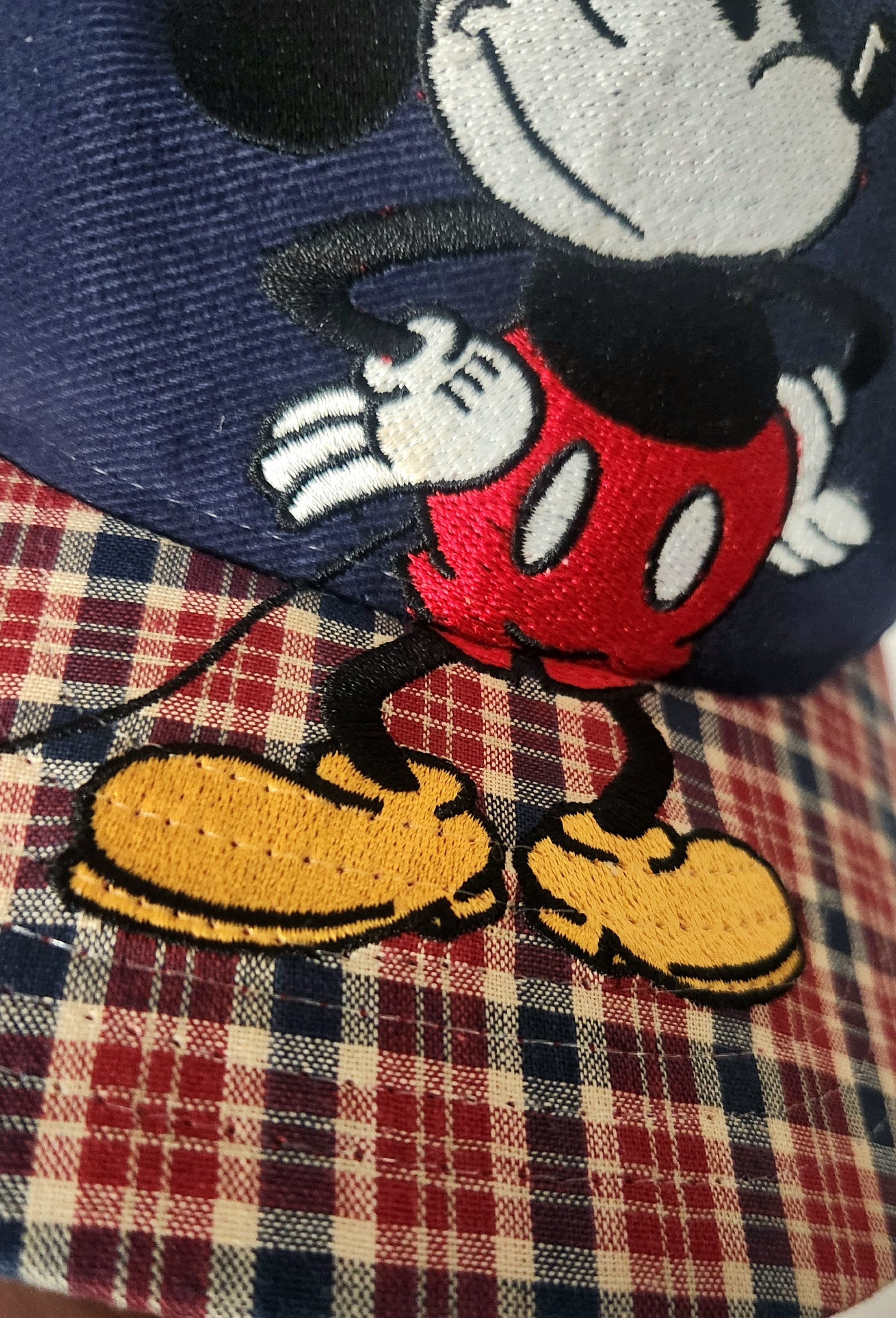 Disney × Vintage Disney Store Vintage Mickey Mouse Plaid Adjustable Strap Hat Size ONE SIZE - 9 Thumbnail