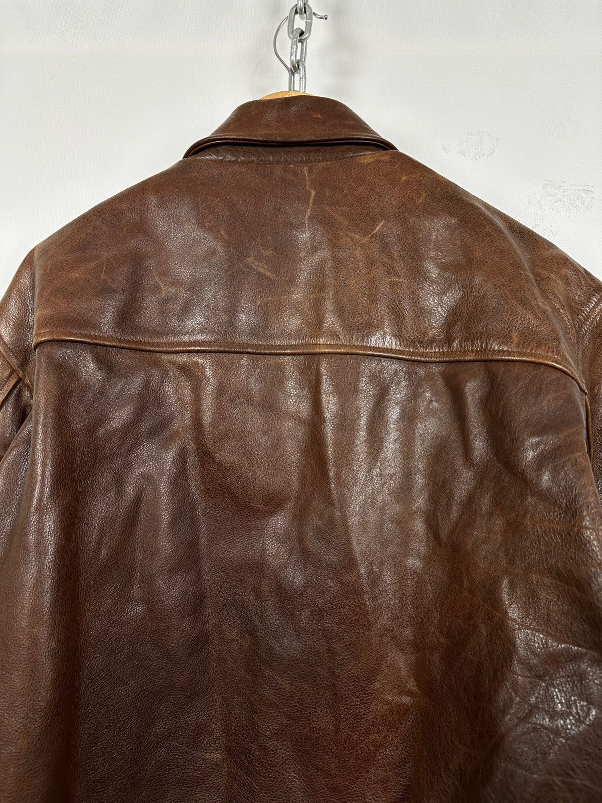 Chevignon Vintage Chevignon France A-2 Brown Heavy Leather Jacket Size US XL / EU 56 / 4 - 14 Thumbnail