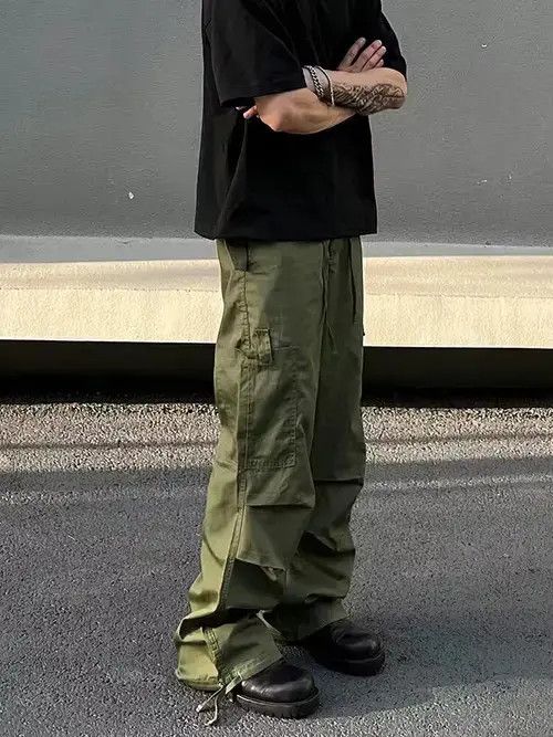 Vintage military baggy flared cargo pants Size US 32 / EU 48 - 2 Thumbnail