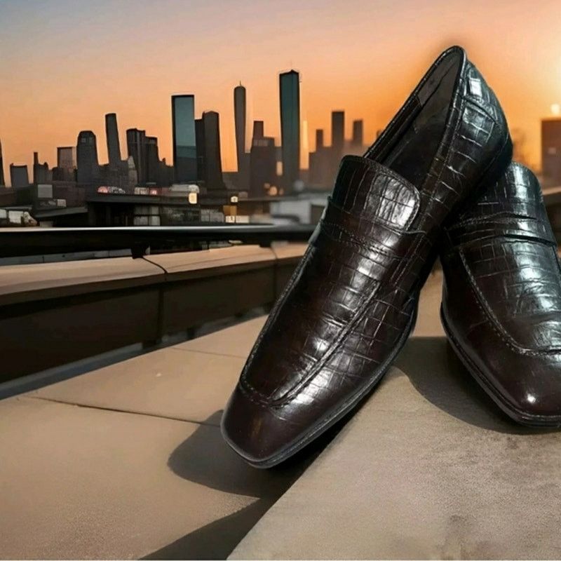 Donald Pliner Donald J Pliner Viro Brown Alligator Leather Men’s Loafers Size US 11.5 / EU 44-45 - 1 Thumbnail