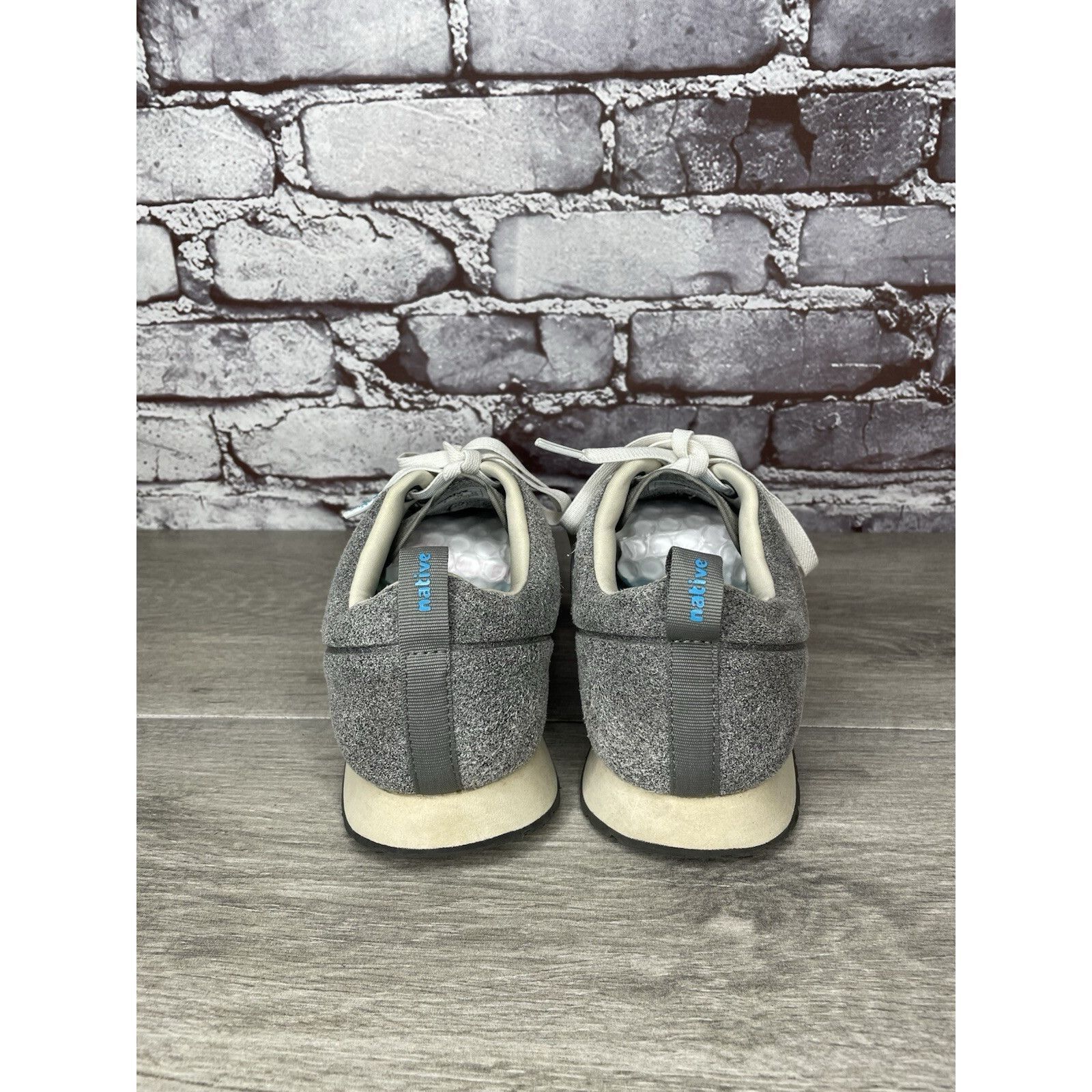 Native Native Monaco Gray Suede White Lace Up Casual Sneakers Shoes Size US 7 / EU 40 - 5 Thumbnail