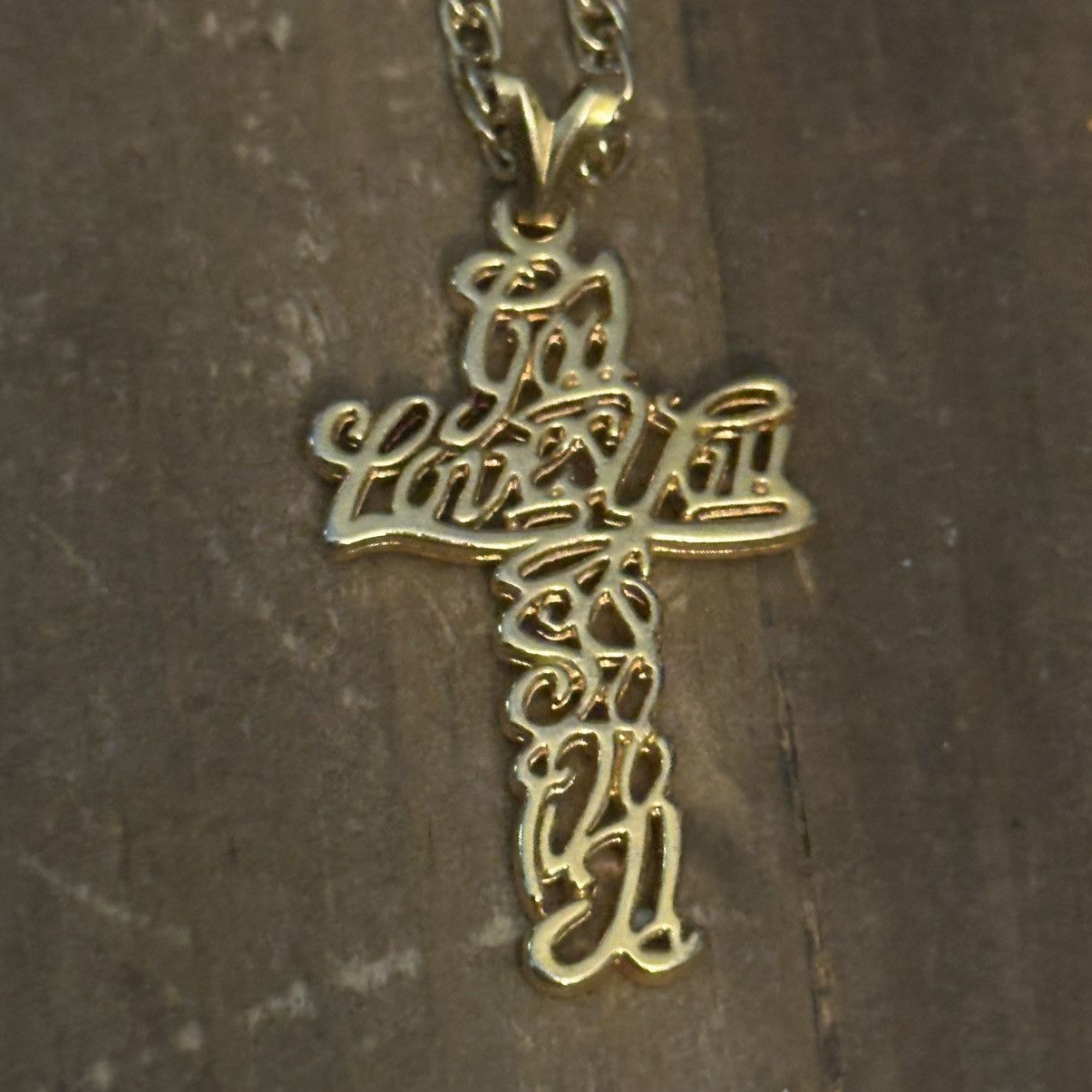 Vintage Vintage God Loves You So Do I cross pendant necklace Size ONE SIZE - 3 Thumbnail