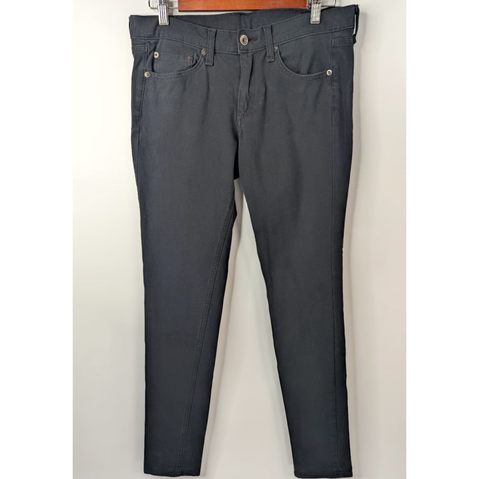Rag & Bone rag & bone Women's Jeans Equestrian Skinny Black Size 29 W1502S005 Slim Stretch 5-Pocket Regular Rise Low Vintage No Size 29" - 2 Thumbnail