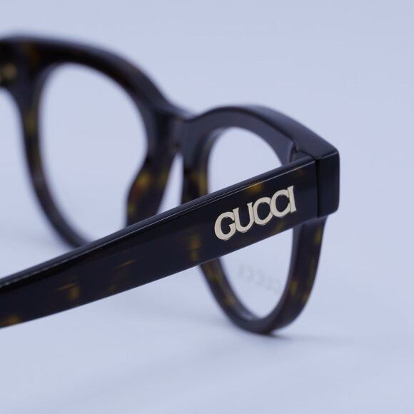 Gucci Gucci GG1792O 002 Eyeglasses Dark Havana 46mm Square Frame Size ONE SIZE - 5 Thumbnail