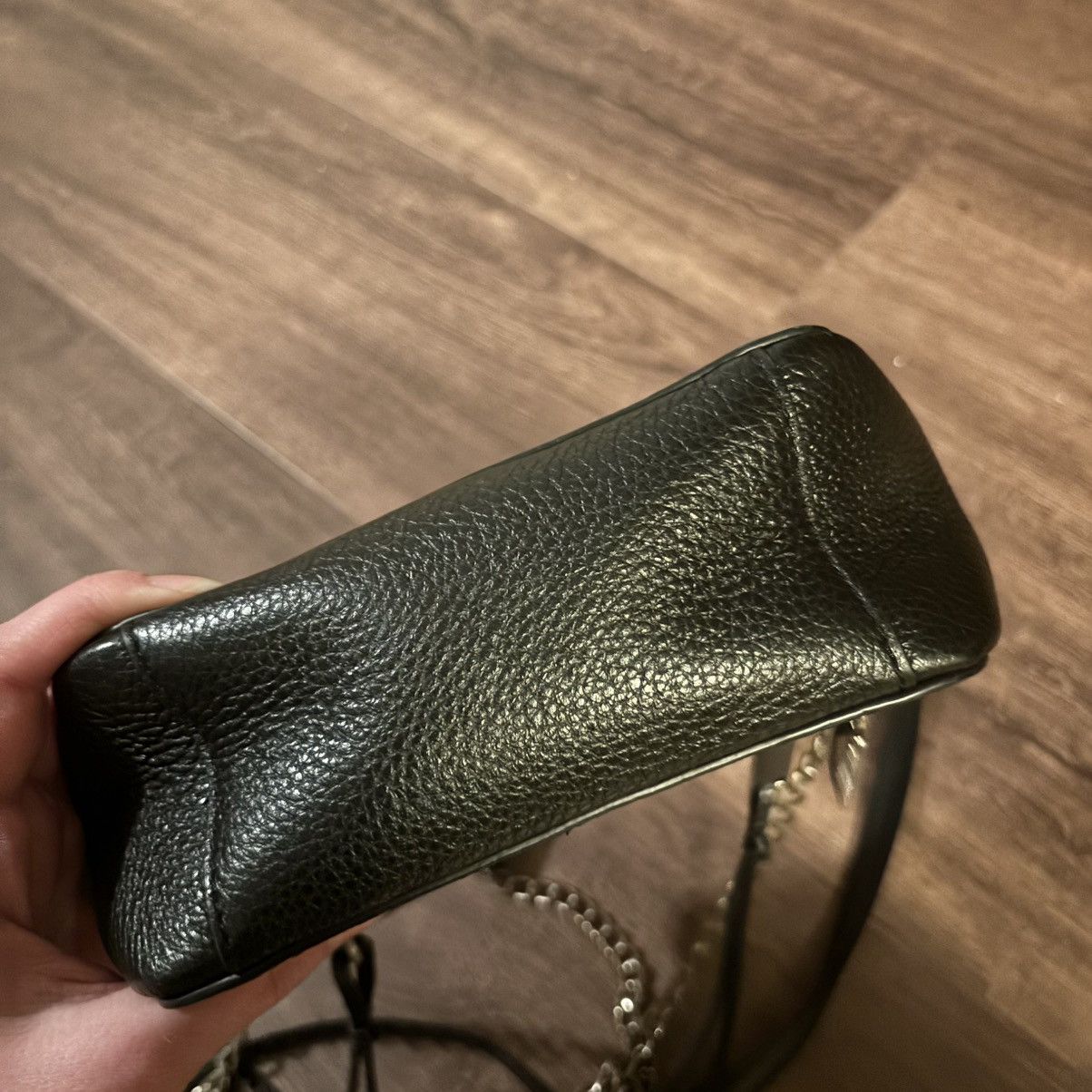 Rebecca Minkoff Rebecca Minkoff Black Pebbled Leather 4 Zip Moto Bag Size ONE SIZE - 4 Thumbnail