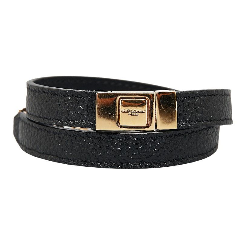 Yves Saint Laurent Yves Saint Laurent Saint Laurent Leather YSL Logo Bracelet Leather Bracelet Size ONE SIZE - 1 Thumbnail
