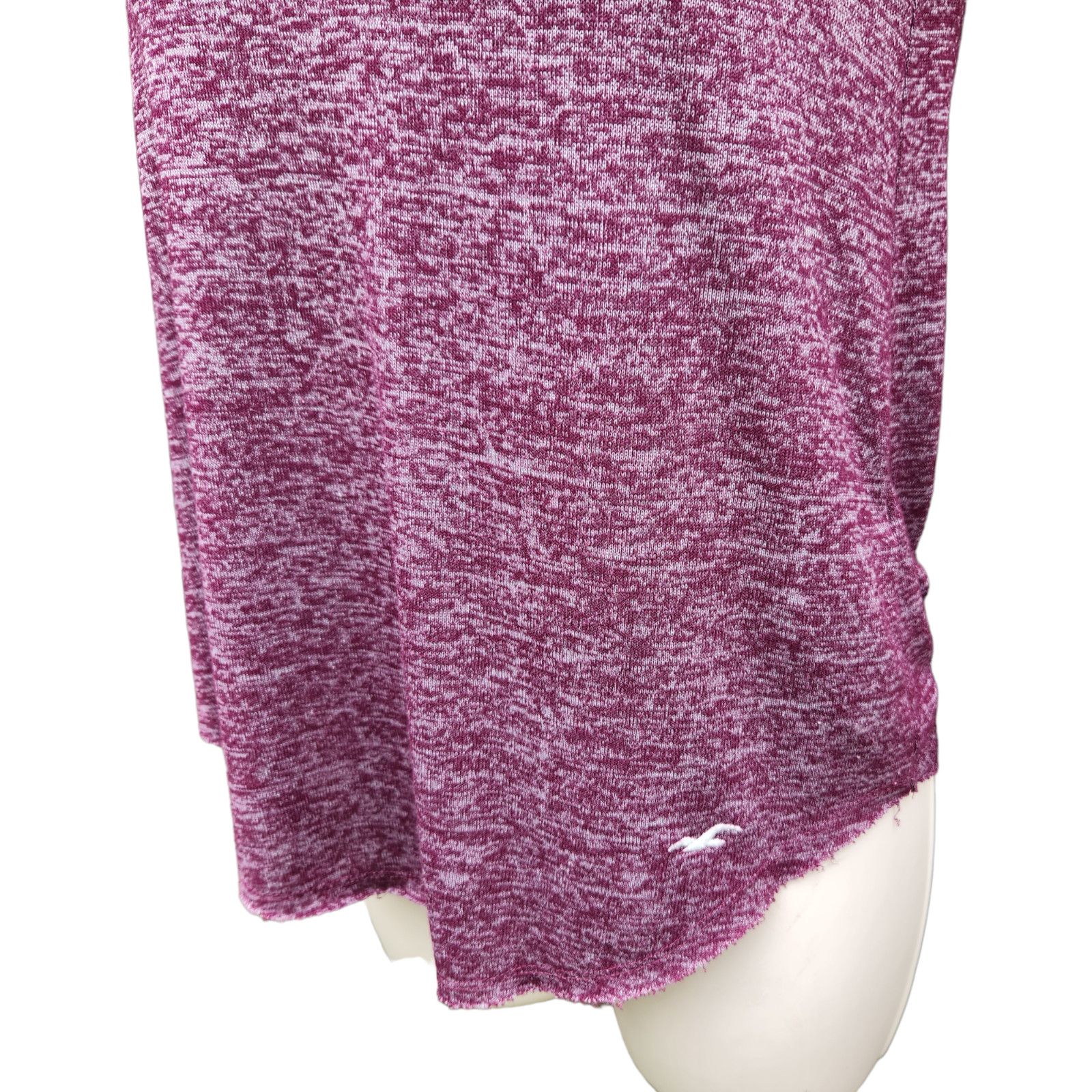 Hollister Hollister Women's Maroon Marbel V-Neck Short Sleeve Size XS Size XS / US 0-2 / IT 36-38 - 3 Thumbnail