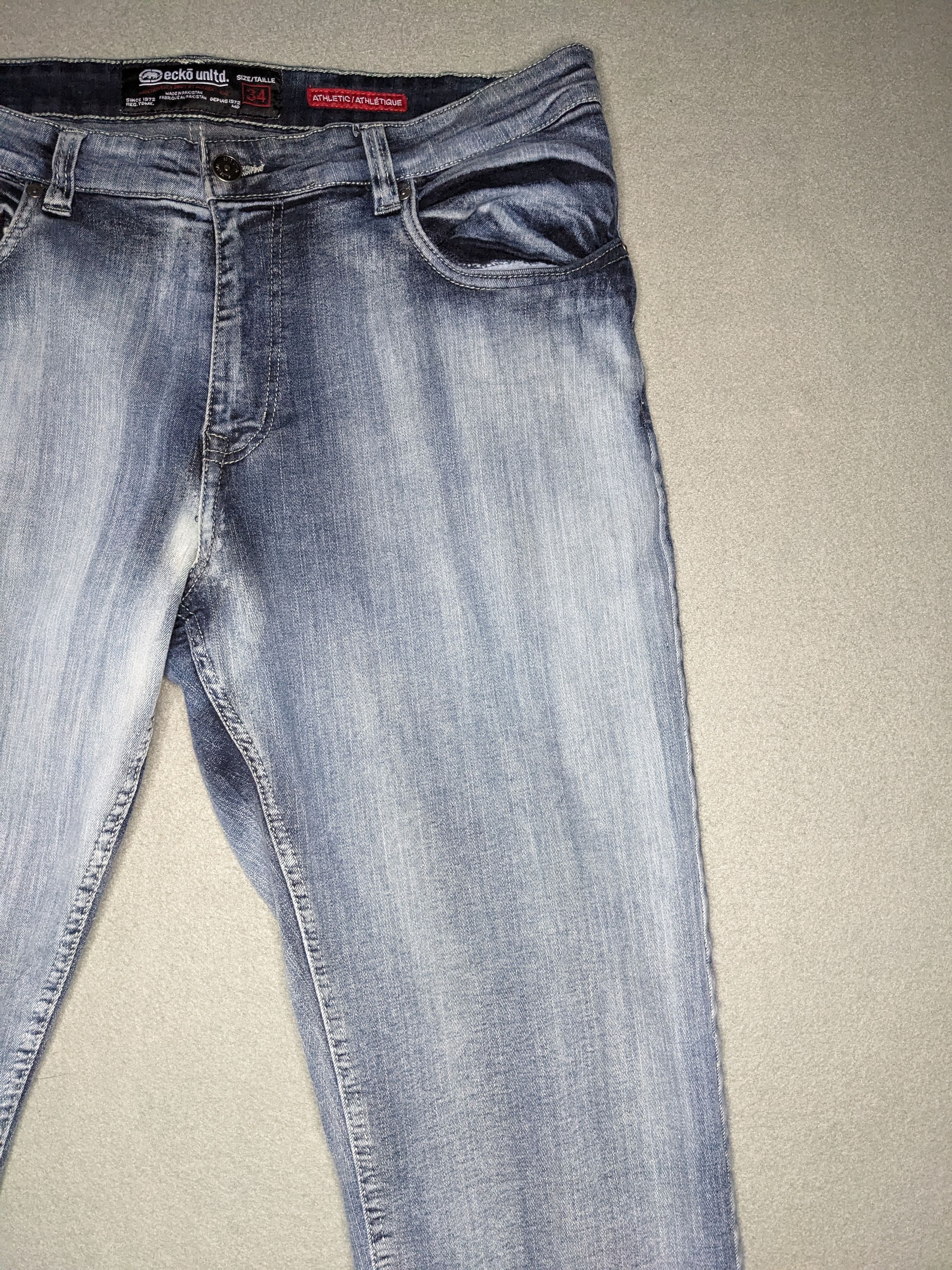 Ecko Unltd. VTG Ecko Unltd Y2K Jeans 34x32 Light Wash Wide Denim Logo Size US 34 / EU 50 - 5 Thumbnail