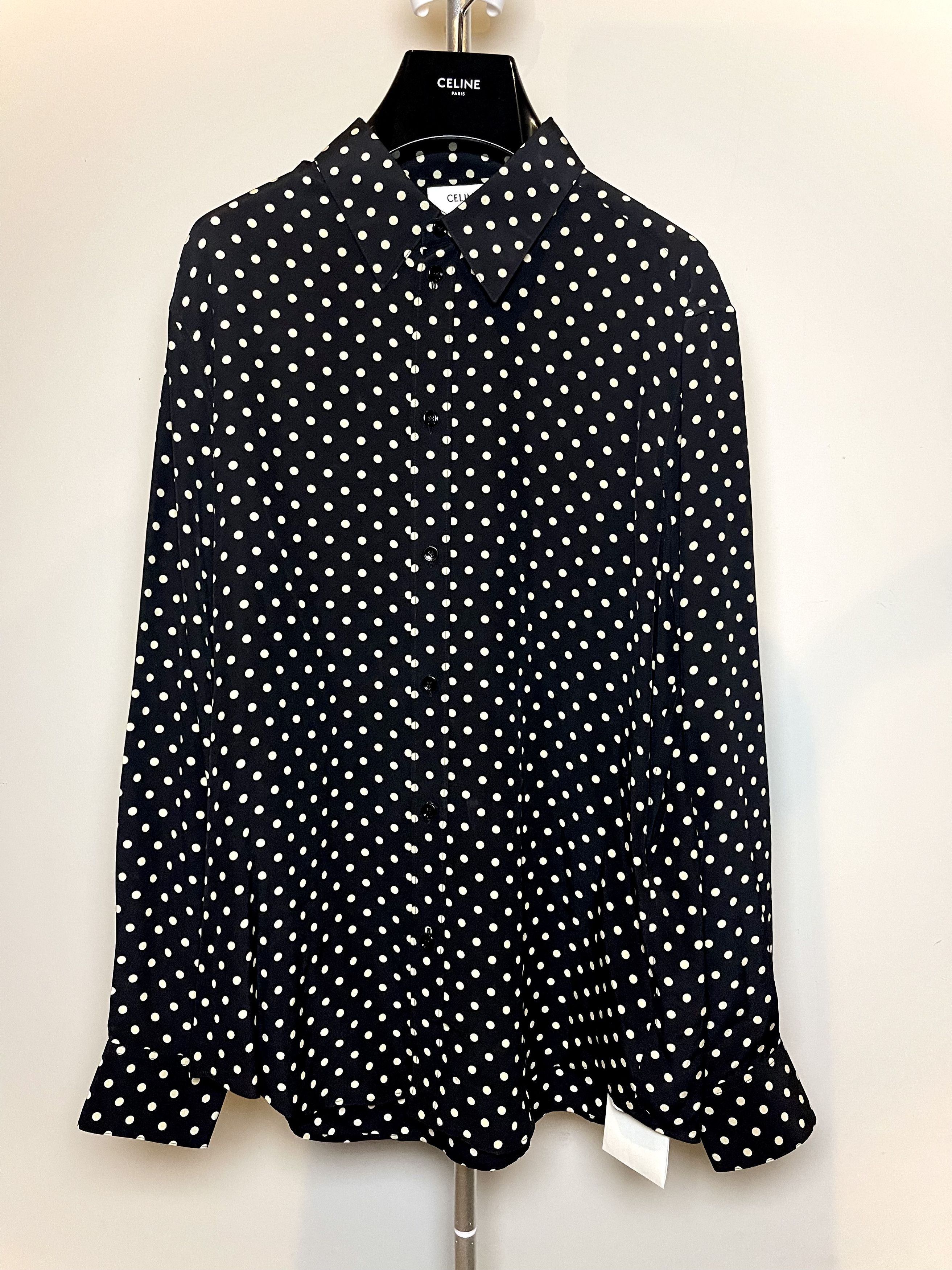 Celine Loose Shirt in Satin Silk | Grailed