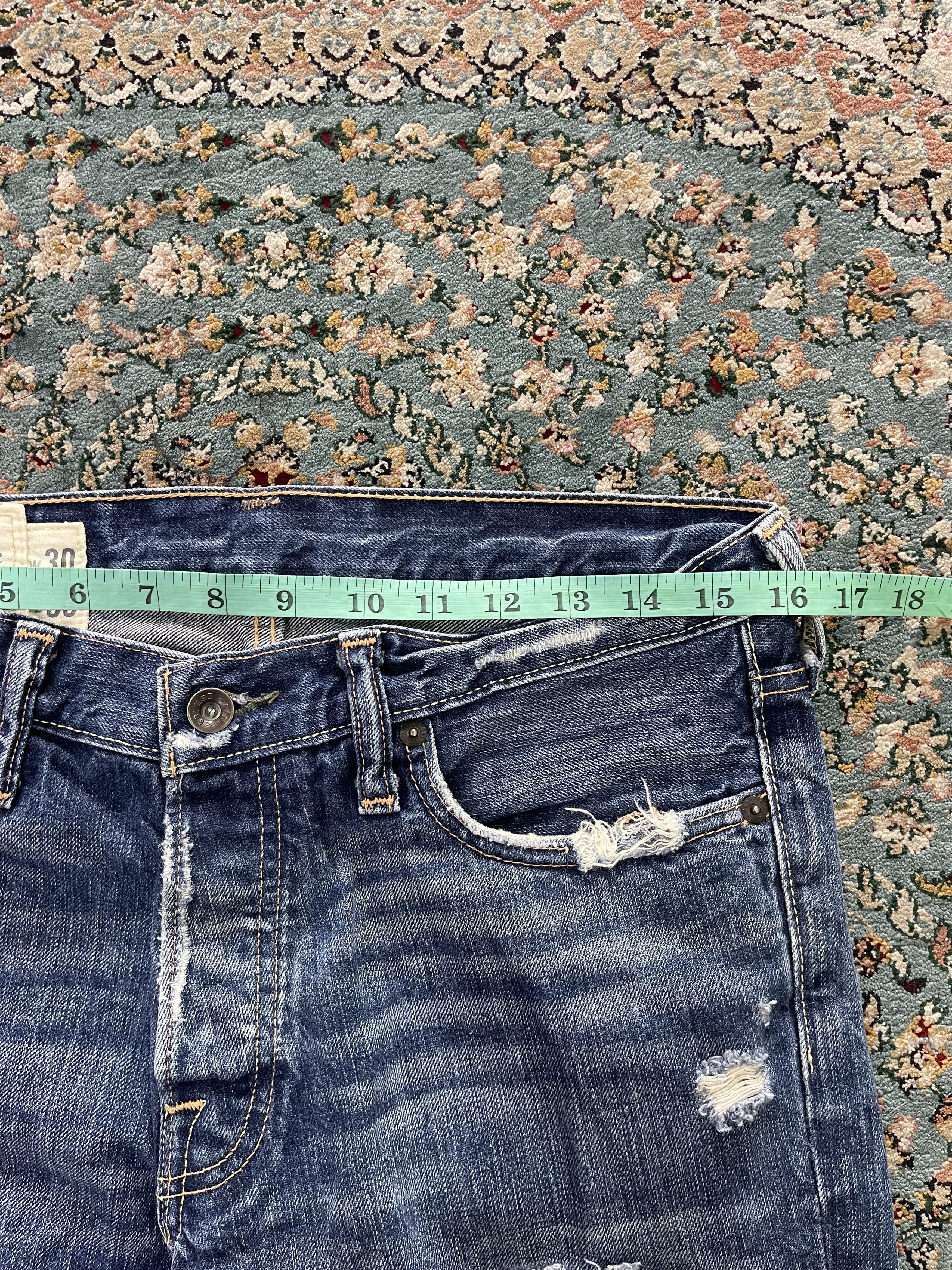 Abercrombie & Fitch A&F BAXTER Low Rise Slim Boot Denim Distressed Size 30x30 Size US 30 / EU 46 - 7 Thumbnail