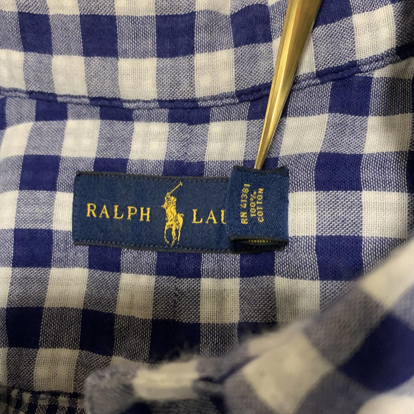 Polo Ralph Lauren Ralph Lauren Men's L Blue White Checkered Shirt Size US L / EU 52-54 / 3 - 4 Thumbnail