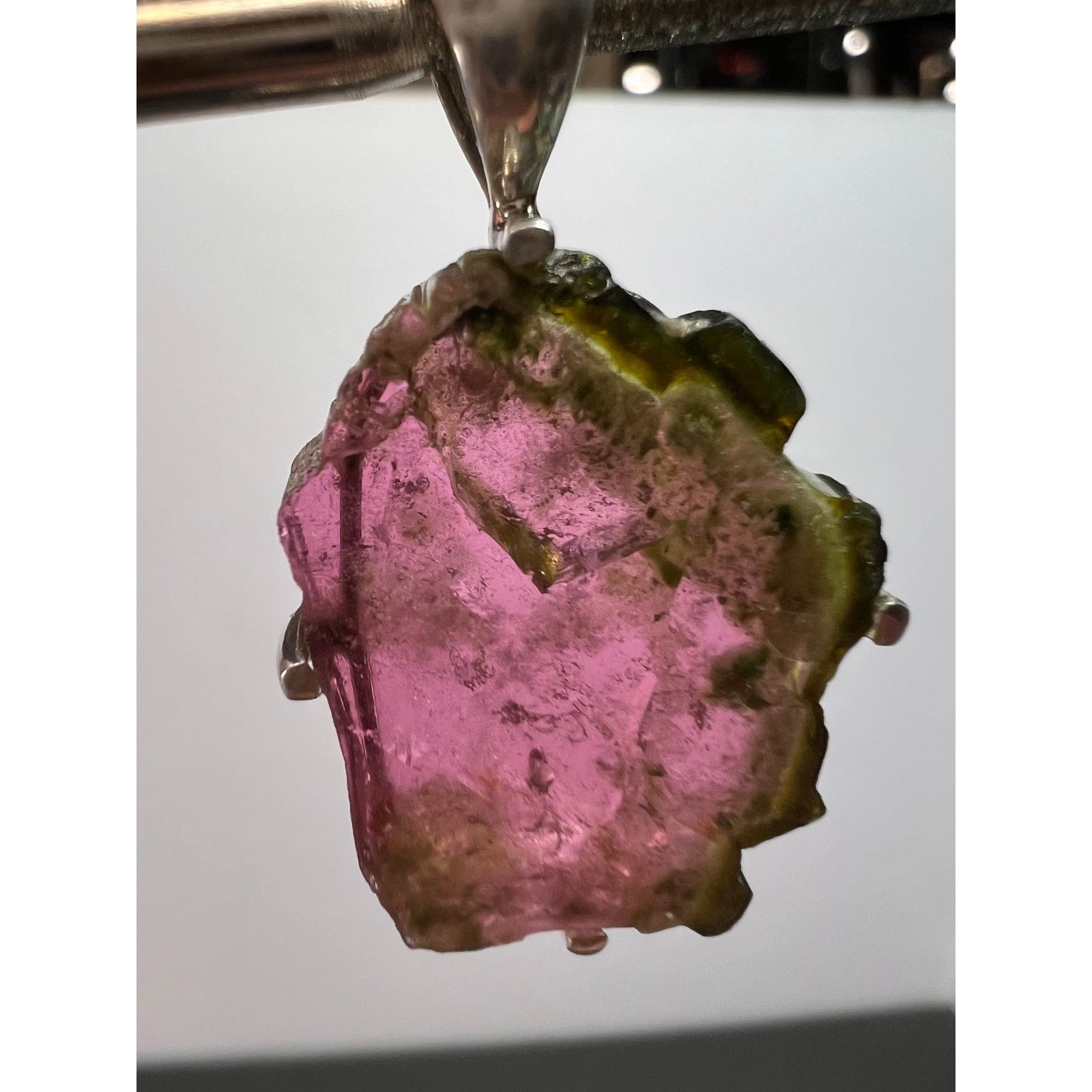 Other NEW Watermelon tourmaline slice 925 pendant 3.83 grams Size ONE SIZE - 1 Thumbnail