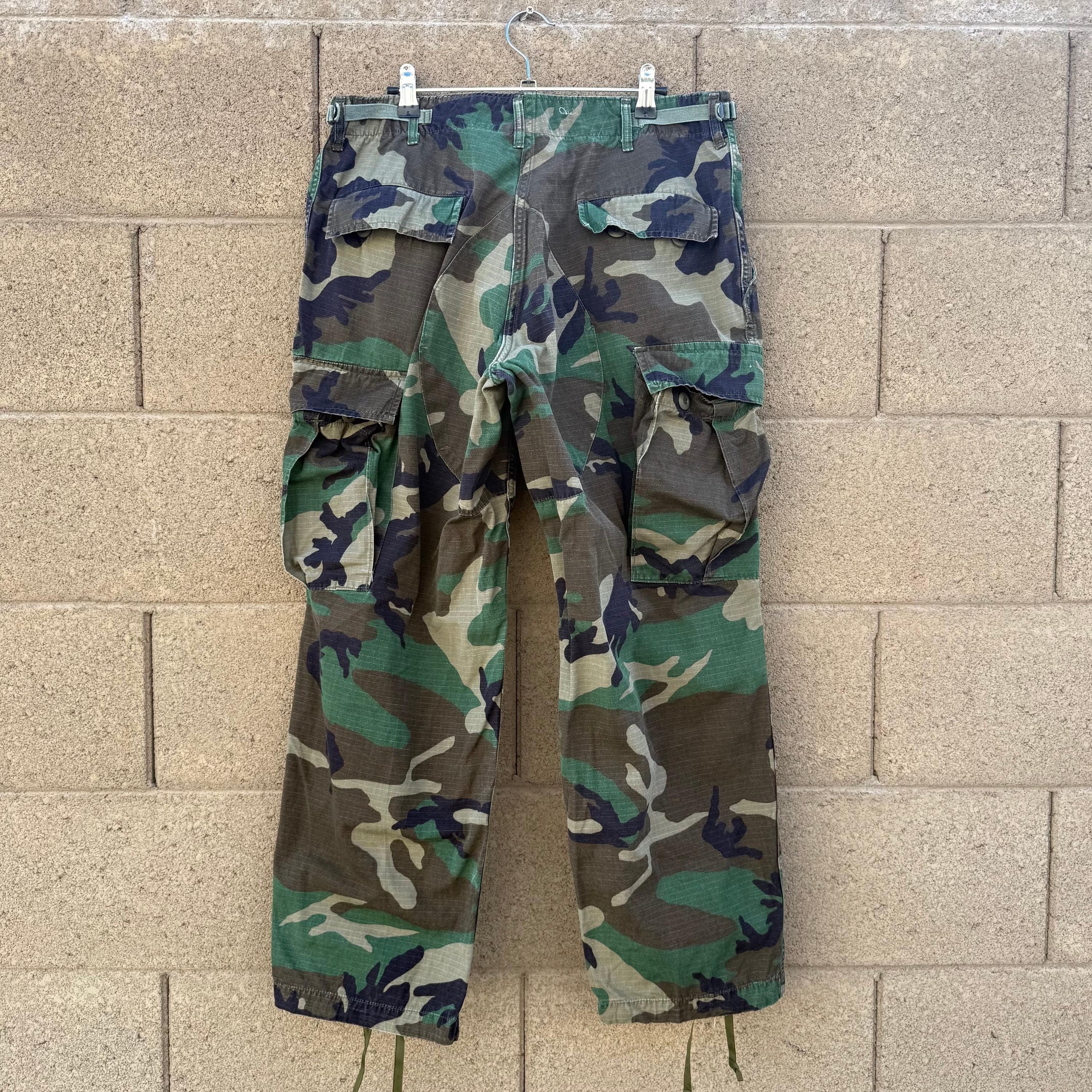Vintage 80's US Military Woodland Ripstop Cargo Pants Size US 35 - 2 Thumbnail