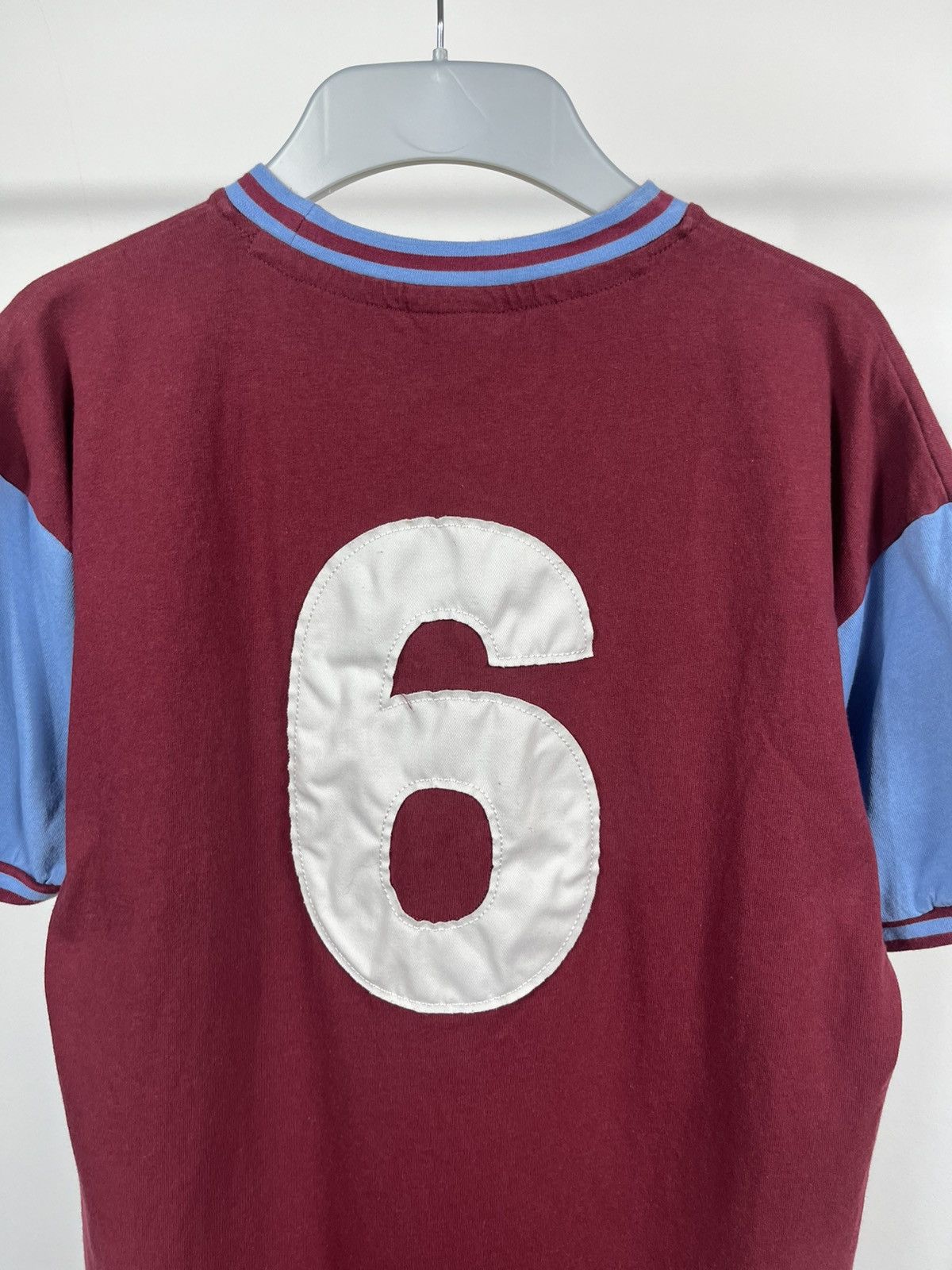 Vintage West Ham Retro Shirt #6 Score Draw Claret Blue M Size US M / EU 48-50 / 2 - 7 Thumbnail