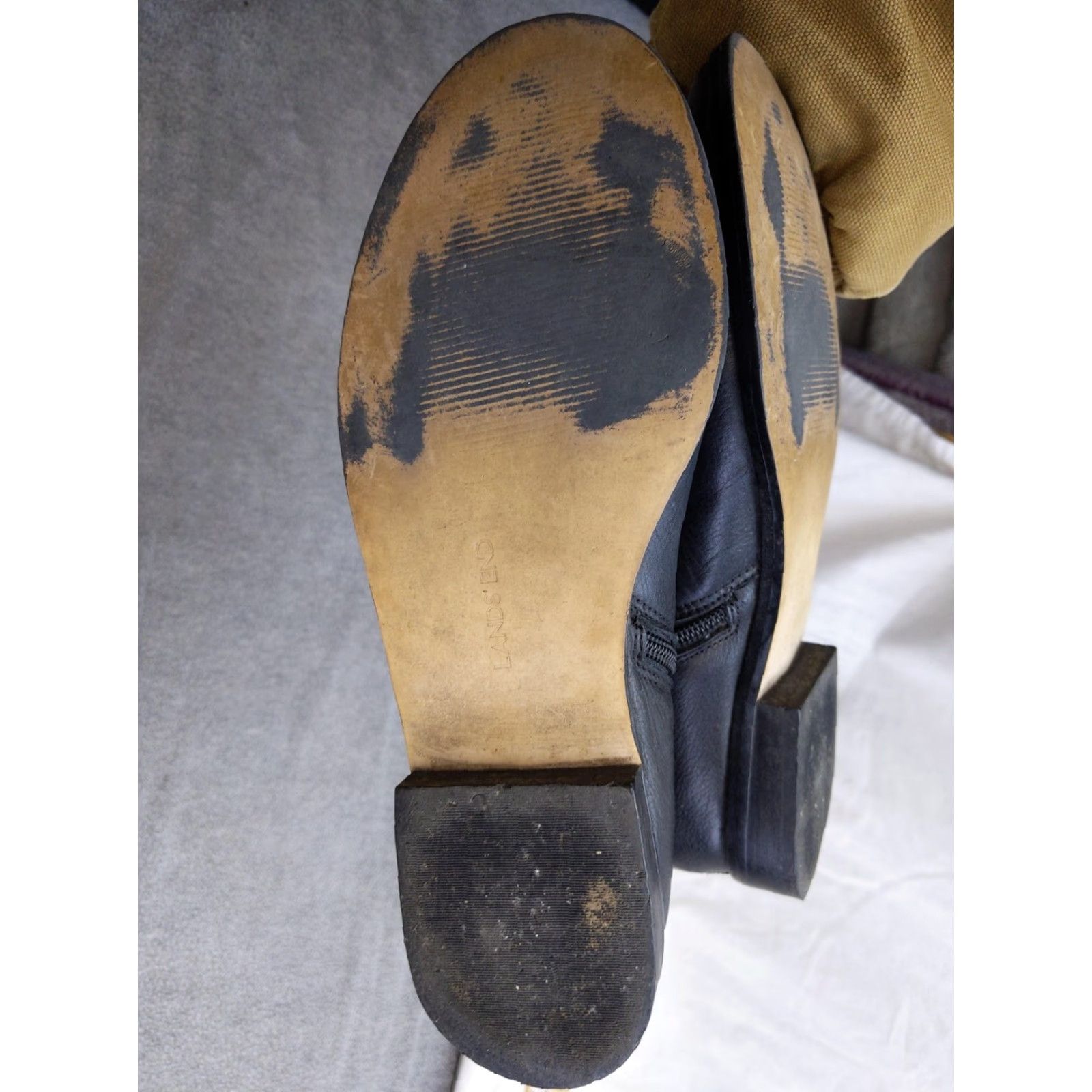 Lands' End Lands' End Boots Womens 8.5 Black Leather Chelsea Ankle Zip Booties Size US 9 / IT 39 - 6 Thumbnail