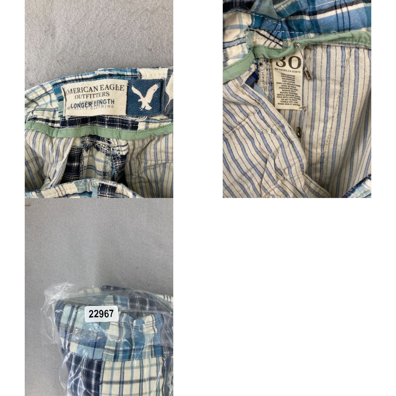 American Eagle Outfitters American Eagle Outfitters Bermuda Shorts Mens 30 Blue Plaid Preppy 90s Style, Casual Mens Size US 30 / EU 46 - 8 Thumbnail