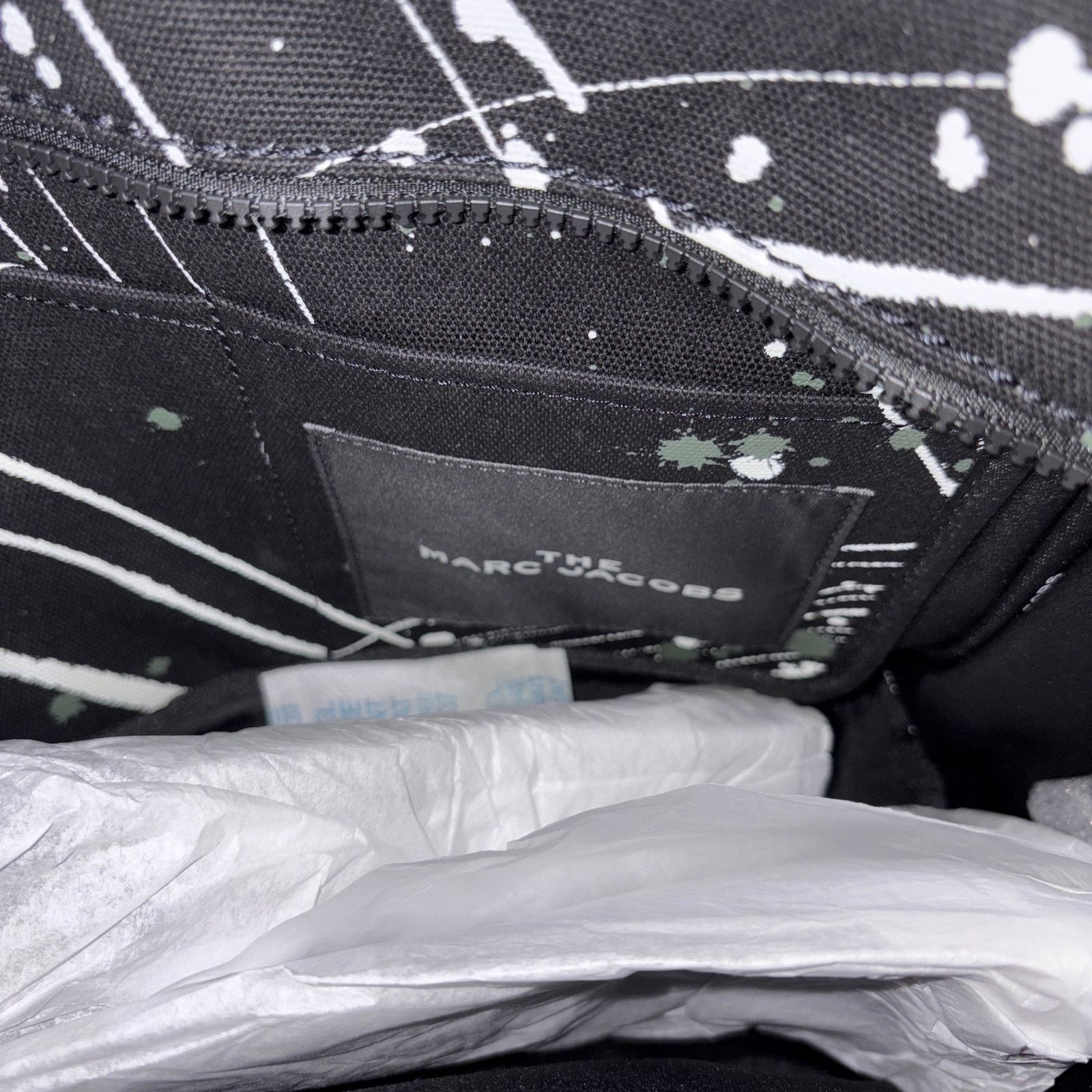 Marc Jacobs Marc Jacobs Canvas Splatter Medium The Tote Bag Black NWT Size ONE SIZE - 4 Thumbnail