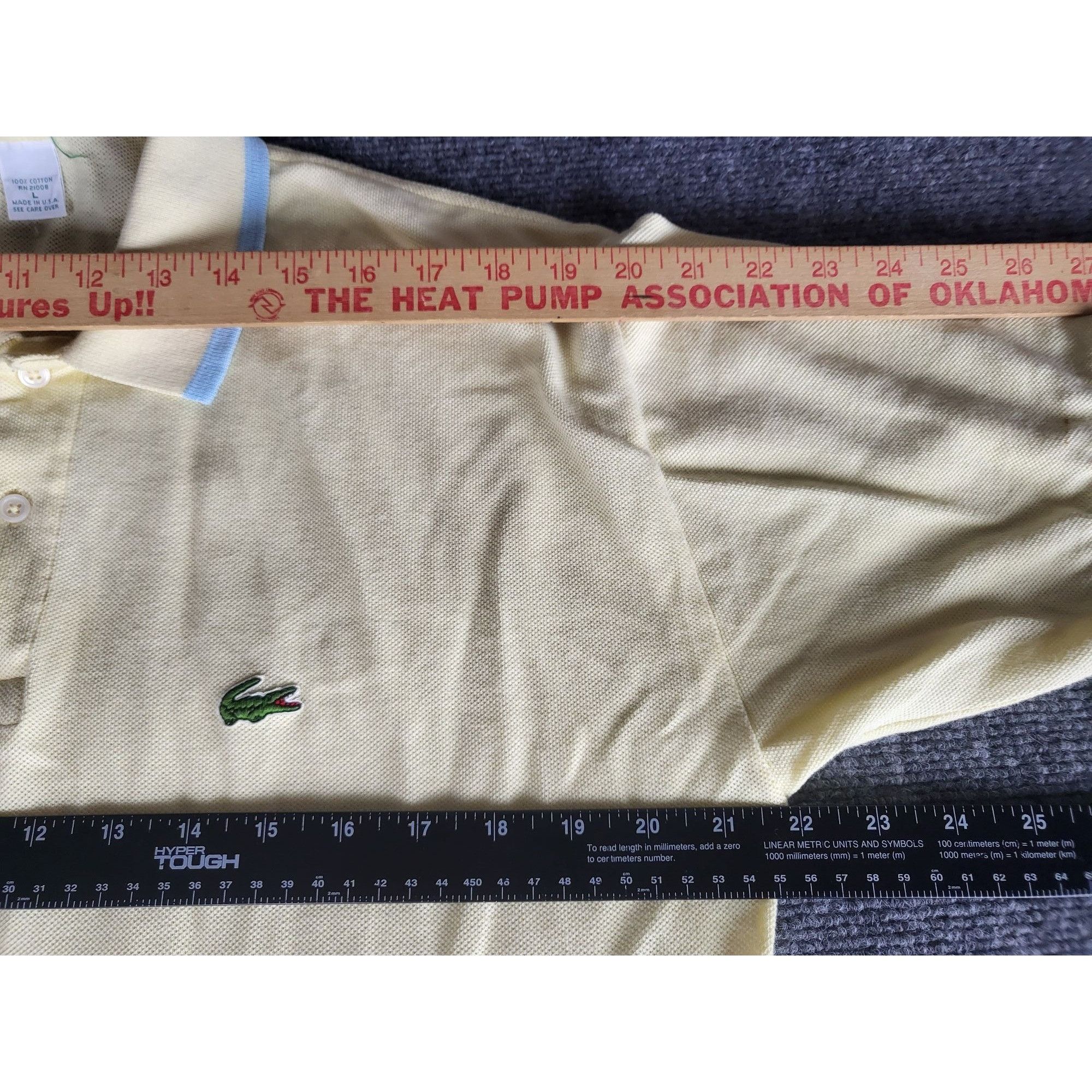 Lacoste Vtg Izod Lacoste Polo Shirt Men Sz L Yellow Embroidered Clas Size US L / EU 52-54 / 3 - 3 Thumbnail