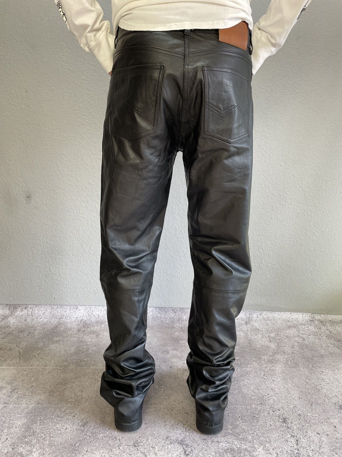 Leather × Vintage Vintage IXS Leather Pants Black Riding Y2K Archival Size US 31 - 2 Thumbnail
