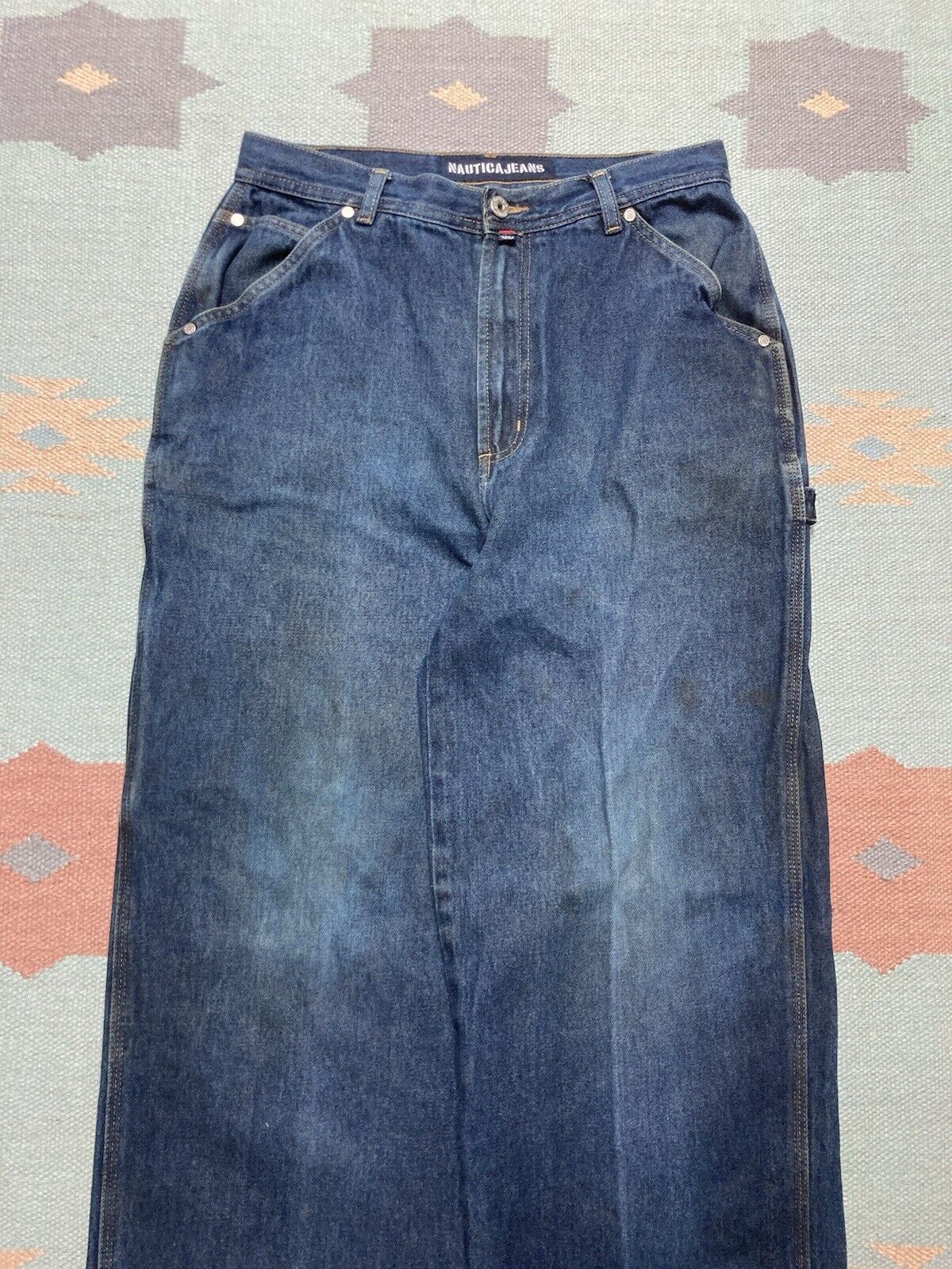 Nautica × Vintage VTG y2k baggy jeans nautica carpenter skater grunge 29x29 Size US 29 - 7 Thumbnail