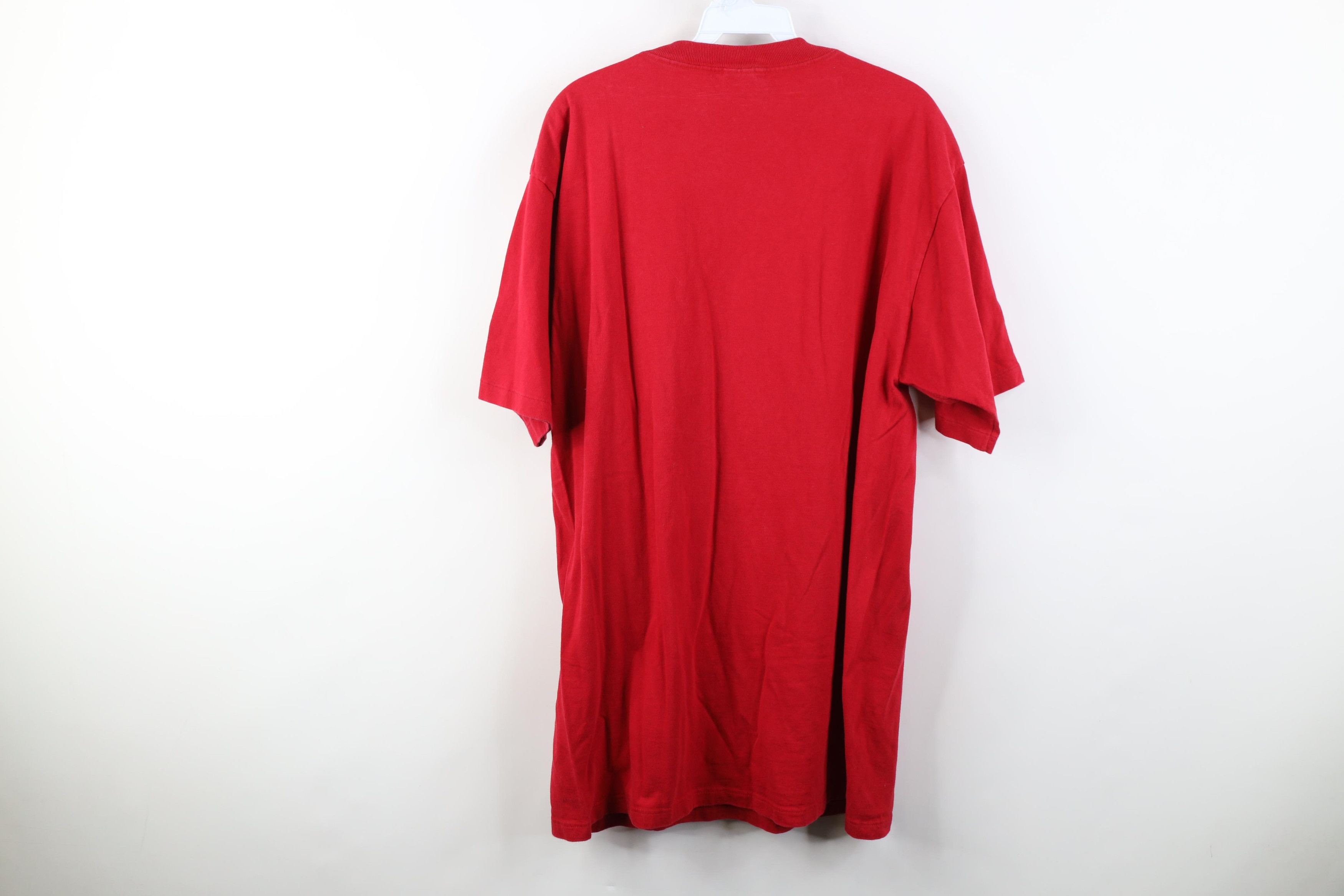 Vintage Vintage 90s Streetwear Heavyweight Cotton T-Shirt Red USA Size US XXL / EU 58 / 5 - 10 Thumbnail