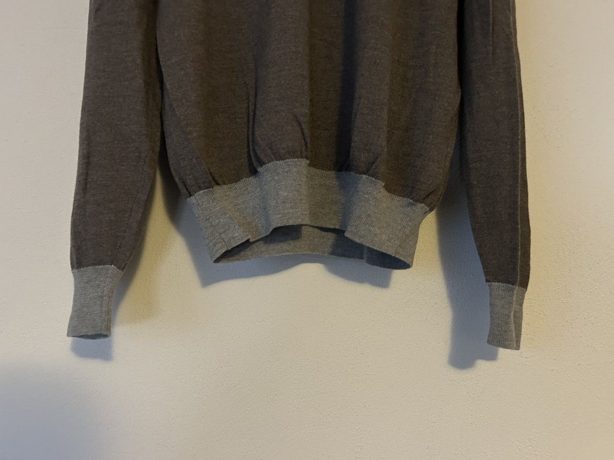 Dior Dior Taupe Wool V-Neck Sweater with Light Grey Trim Size US XL / EU 56 / 4 - 4 Thumbnail