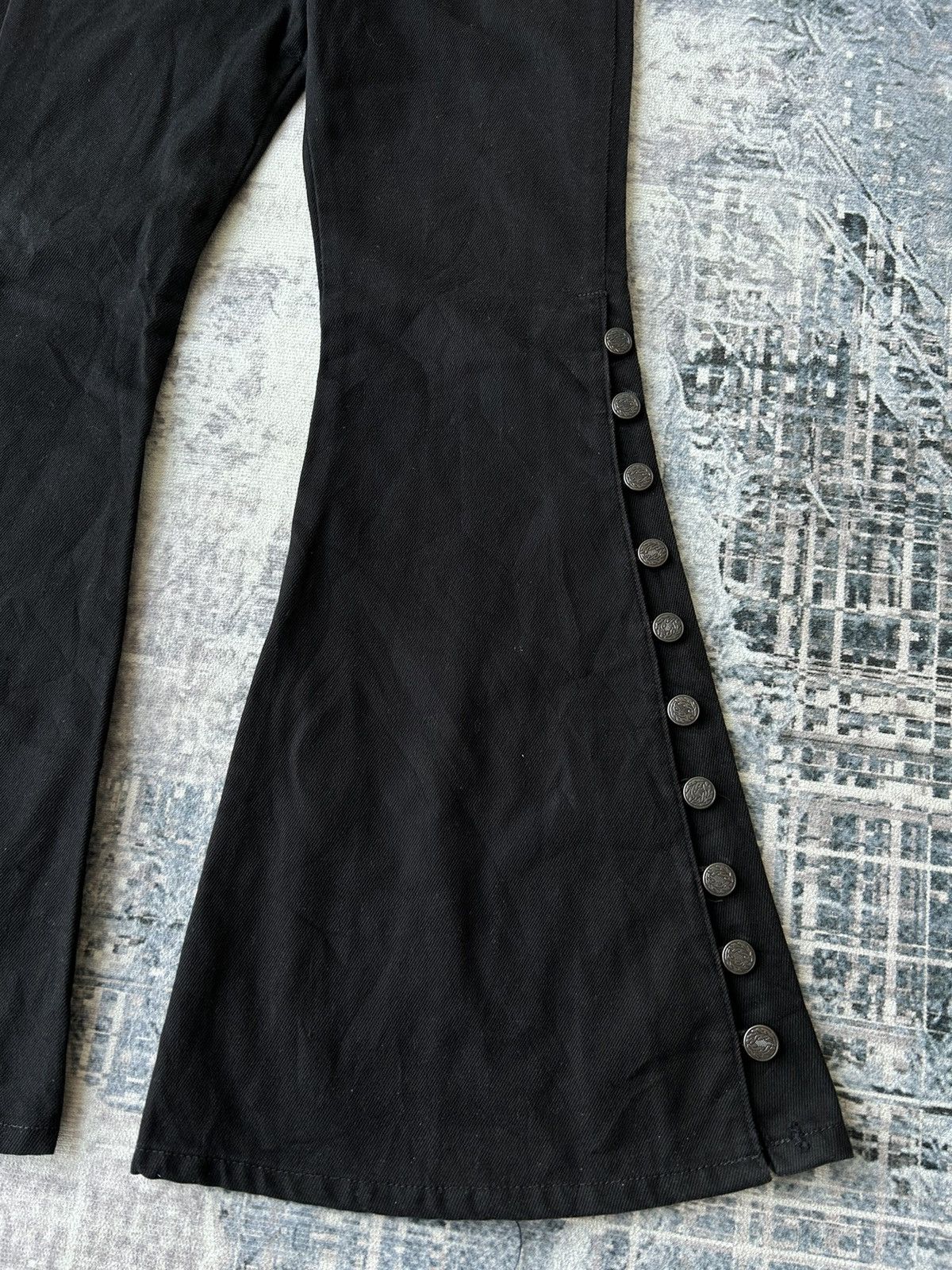 If Six Was Nine Super Flared Button Punk Jeans Size US 28 / EU 44 - 8 Thumbnail