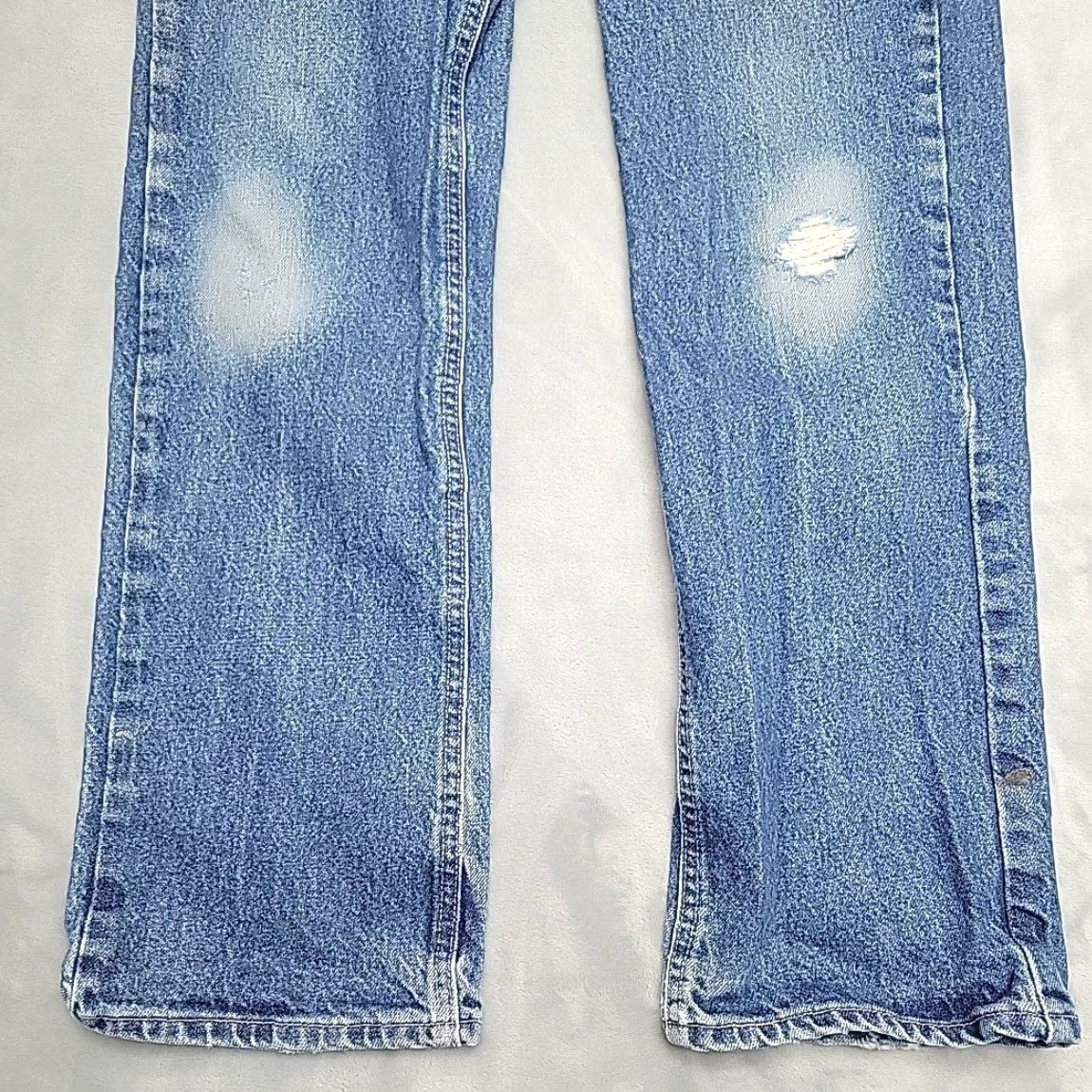 Carhartt VINTAGE Carhartt Jeans Mens 31x32 Faded Denim FR Fire Flame Resistant Work Pants FRB004 Size US 31 - 2 Thumbnail