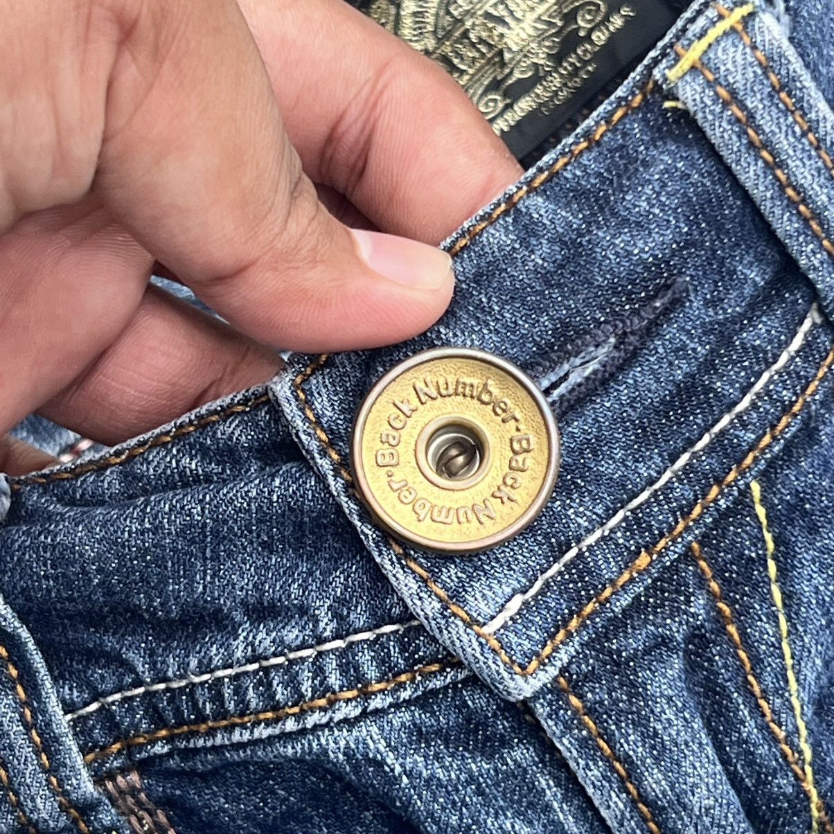 Japanese Brand “BACK NUMBER” EMBROIDERY SLIM FIT PUNK JEANS Size US 27 - 7 Thumbnail