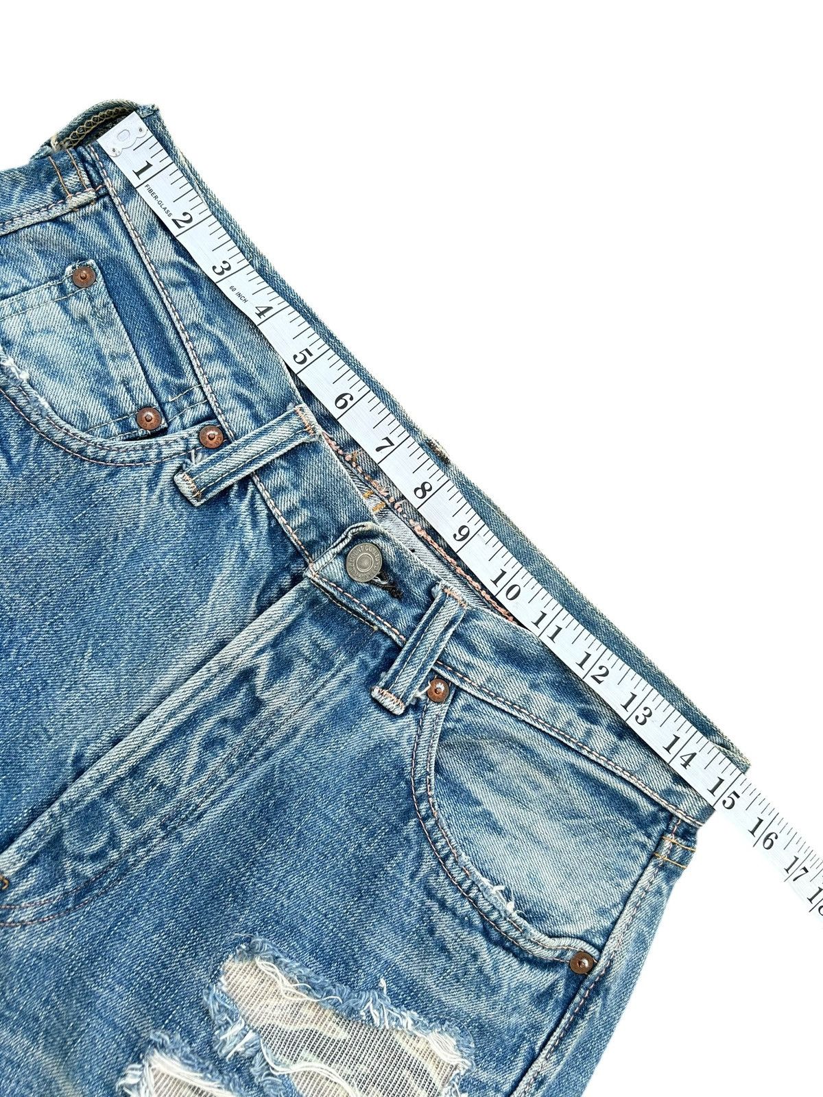 Kapital Thrashed Vintage Full Count Selvedge Repair Denim Jeans Size US 30 / EU 46 - 16 Thumbnail