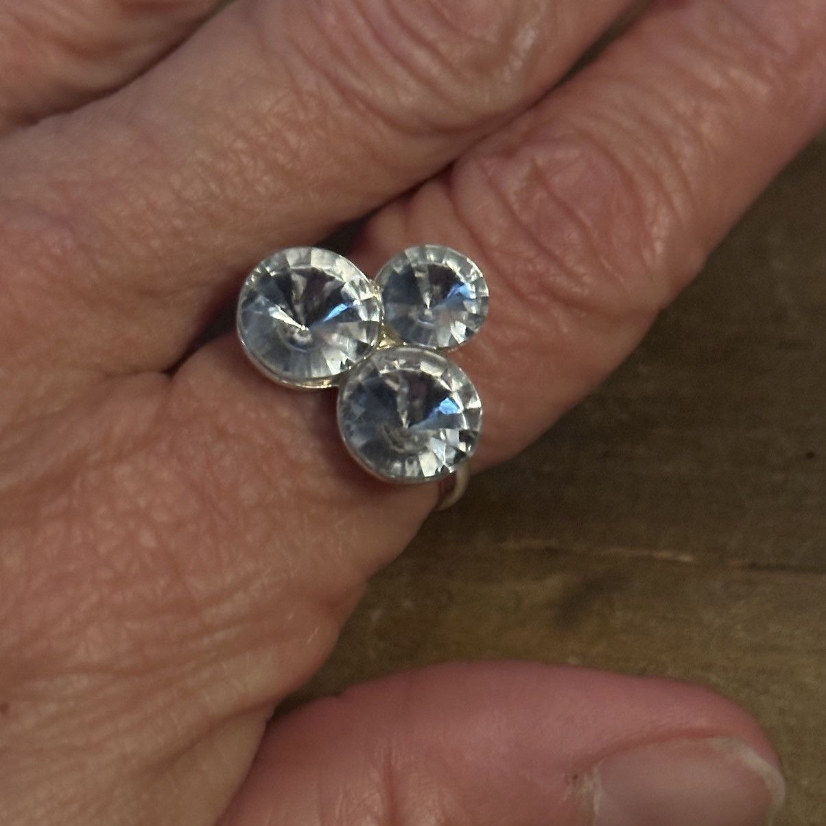 Vintage Vintage LBVYR silver tone rhinestone ring Size ONE SIZE - 4 Thumbnail