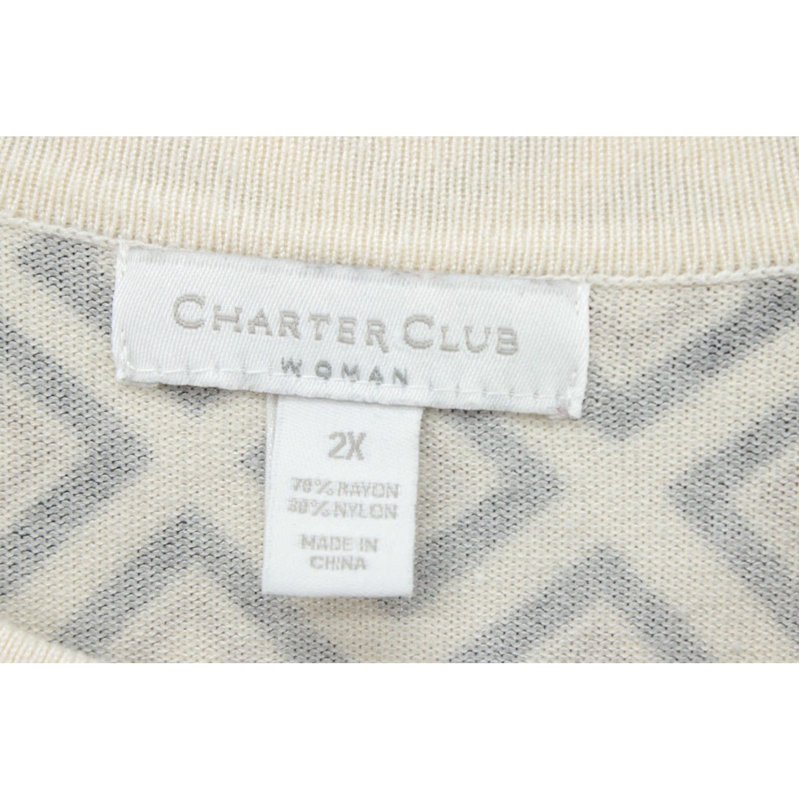 Charter Club Charter Club Cardigan Women's 2X Geometric Long Sleeve Button Up Rayon/Nylon Size XXL / US 16-18 / IT 52-54 - 5 Thumbnail