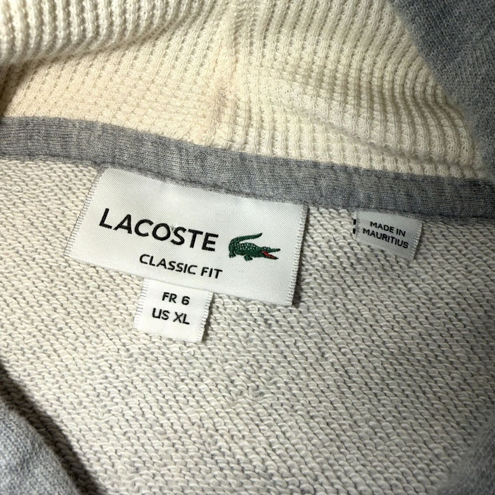 Lacoste LACOSTE Mens 2XL Gray Crocodile Embroidered Logo Drawstring Hoodie Spell Out Shirt Size US XXL / EU 58 / 5 - 6 Thumbnail