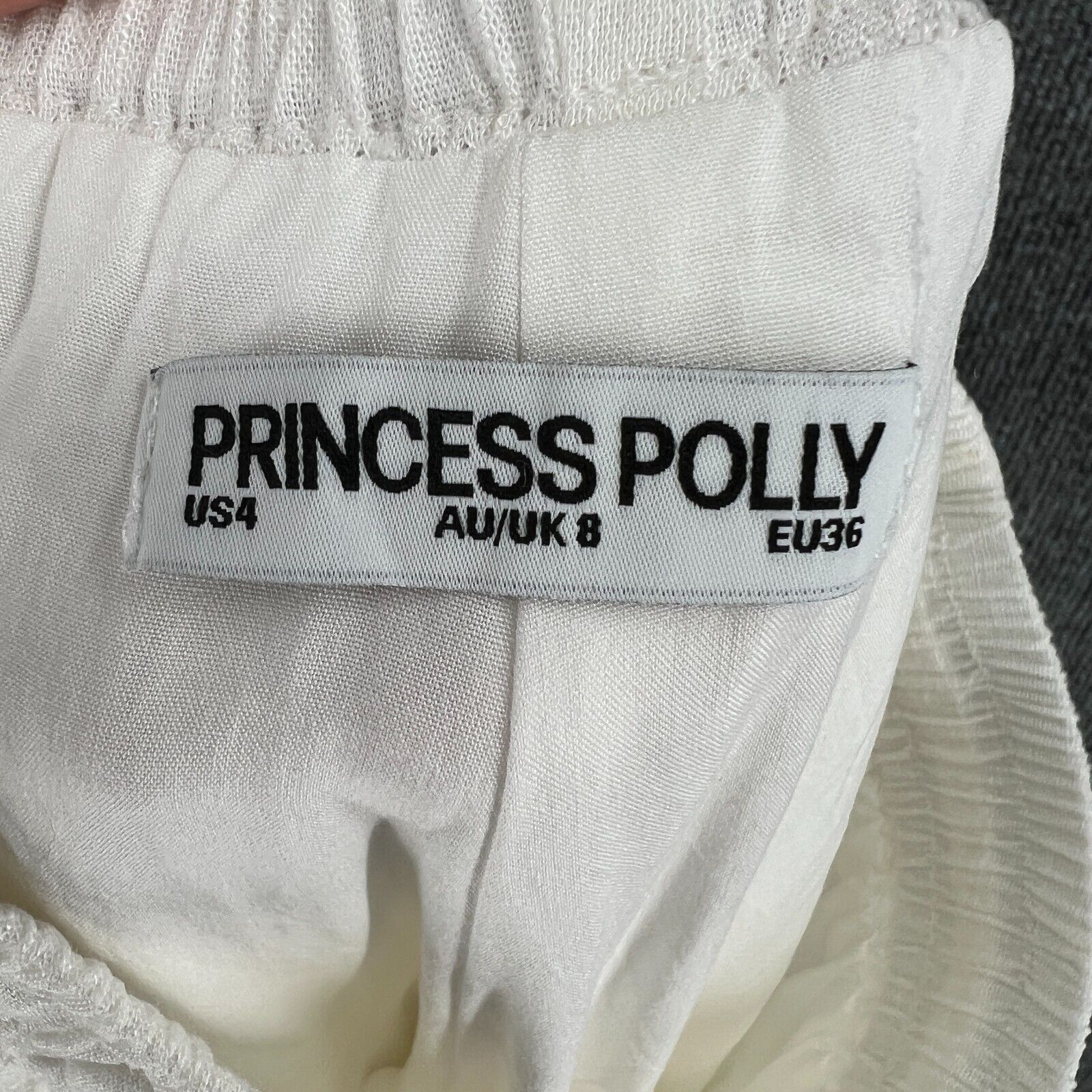 PRINCESS POLLY Princess Polly Linen Blend Wide Leg Pull On Pants White Sz 4 Size 27" / US 4 / IT 40 - 11 Thumbnail