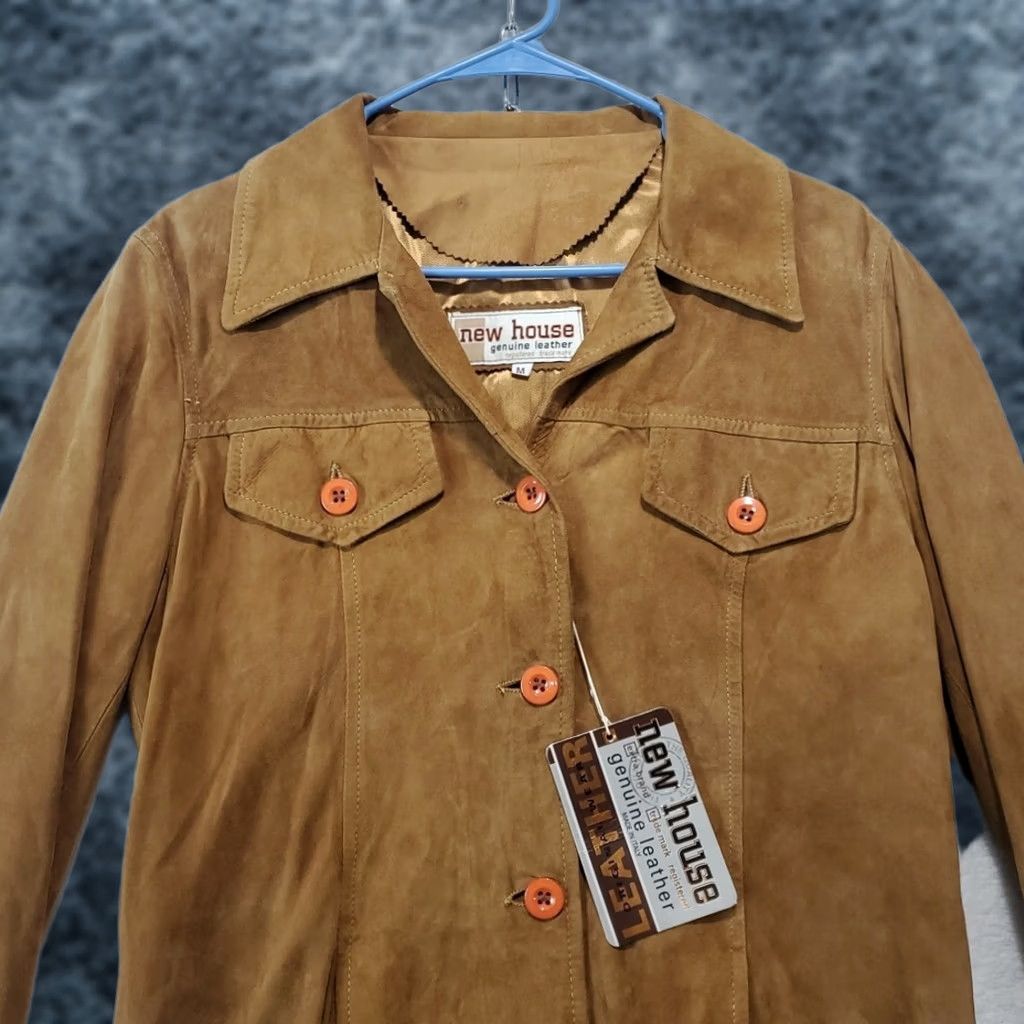 Vera Pelle VINTAGE Vera Pelle Brown Suede Italian Leather Jacket Boho Hippie Size M Women Regular Jacket Size M / US 6-8 / IT 42-44 - 1 Thumbnail