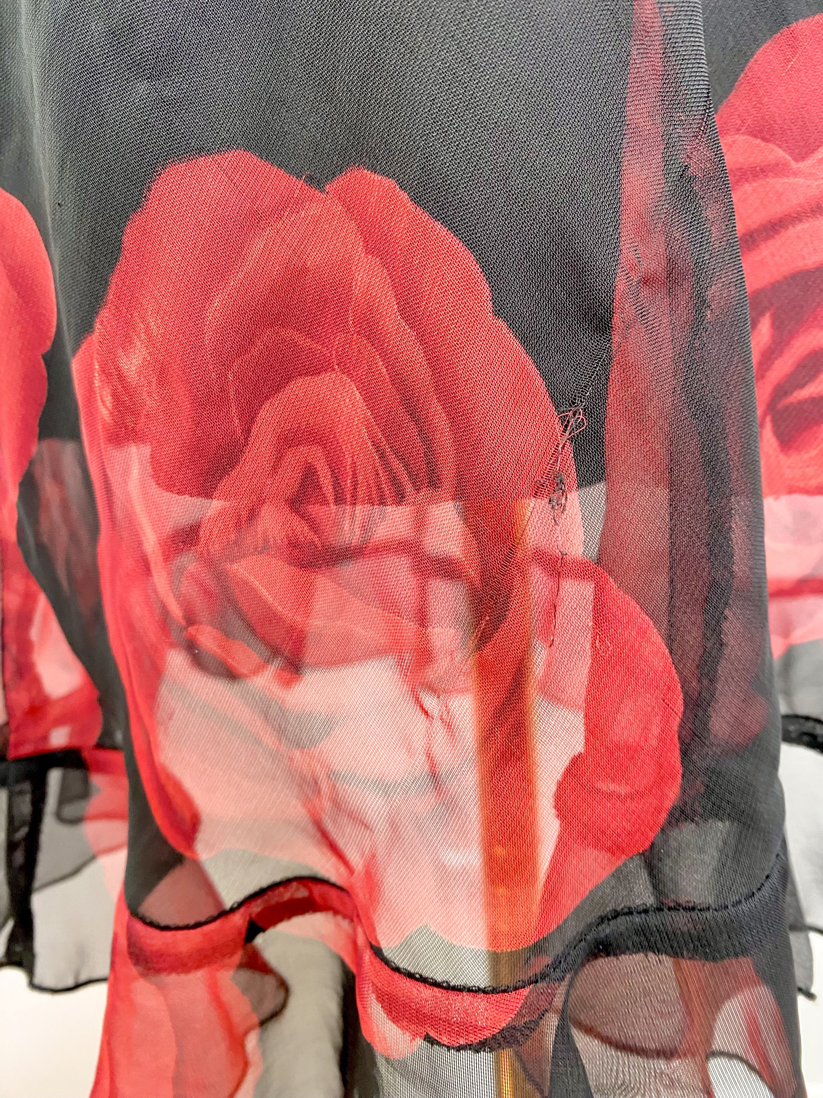Dolls Kill Jessica - 90s Red Rose Print Black Mini Dress Size ONE SIZE - 6 Thumbnail