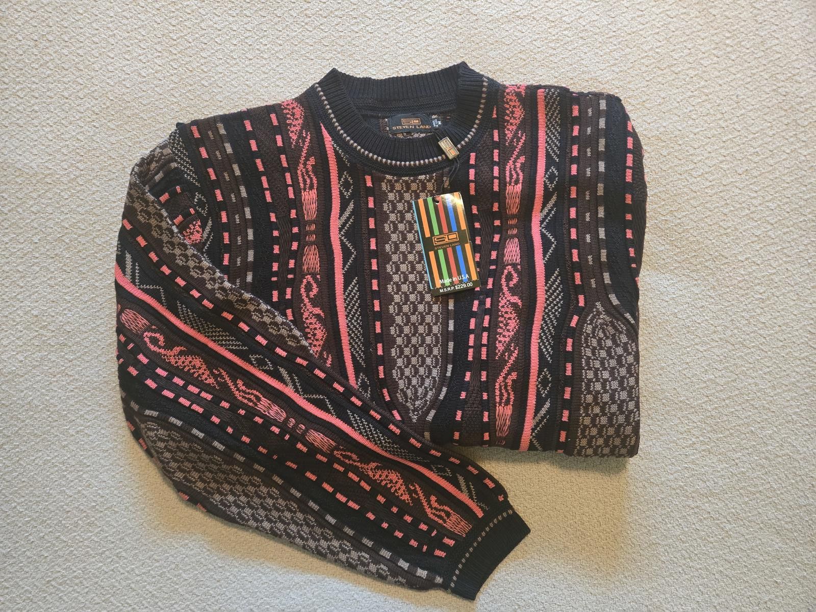 Other Steven Land Sweater M (NWT) | Retro Jacquard Pattern Knit Size US M / EU 48-50 / 2 - 1 Thumbnail