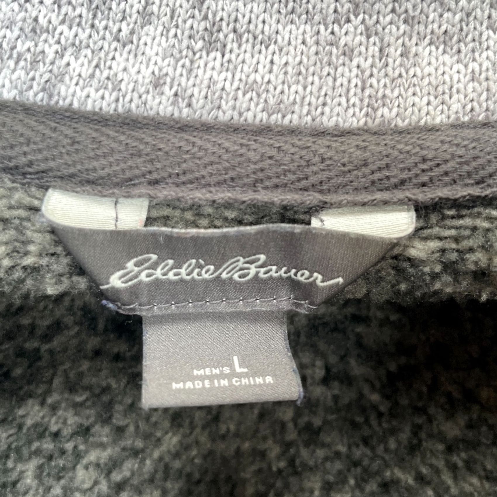 Eddie Bauer Eddie Bauer Mens Large Gray Fleece Sweater Classic Fit Mock Neck Quarter Zip Size US L / EU 52-54 / 3 - 3 Thumbnail